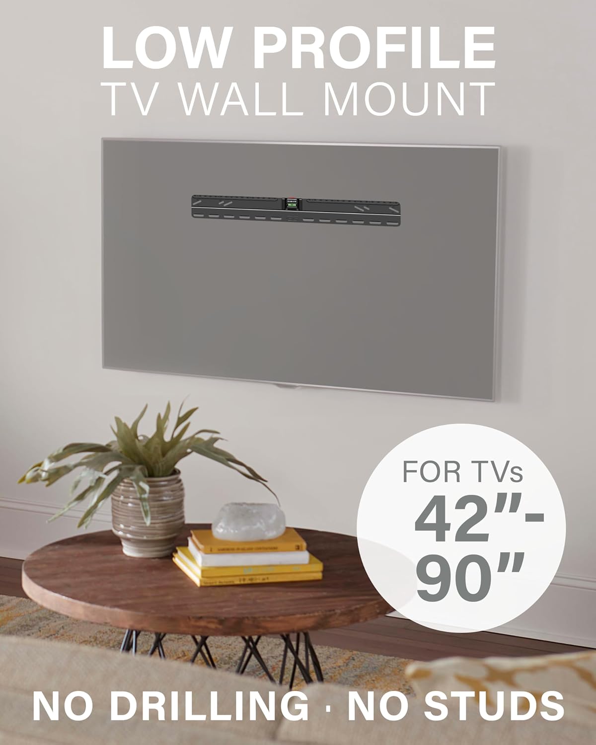 SANUS No Stud TV Wall Mount - Low Profile 22 to 55 inch TV Wall Mount with Easy DIY Install - Includes Built-in Safety Latch, All Hardware & Lateral Shift - Image 3