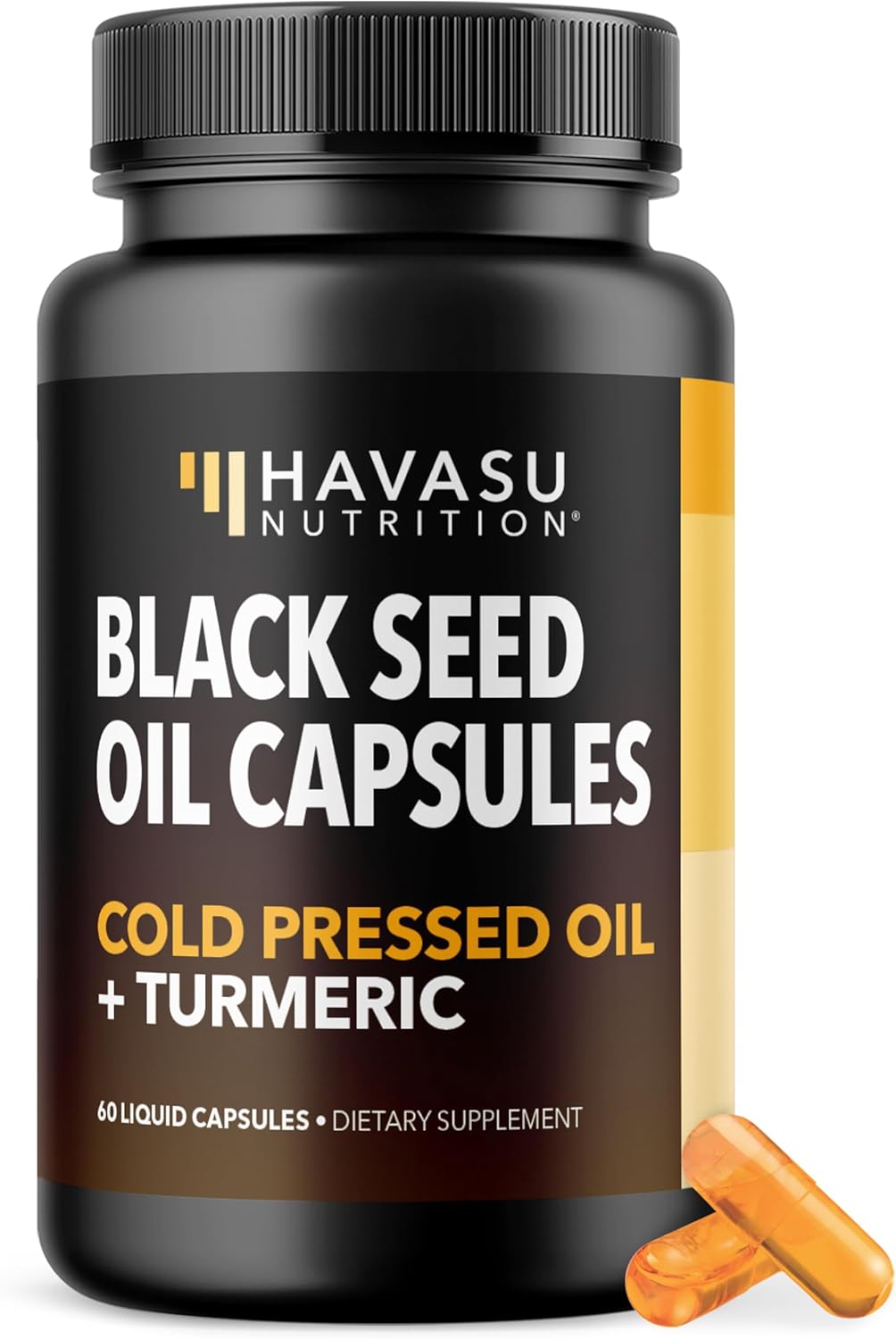Black Seed Oil Capsules with Turmeric Curcumin Supplement - Immune & Digestive Health Support - 60 Count - Vegan, Non-GMO, Cold Pressed Black Seed Oil with Curcumin (95% Curcuminoids) - 1 Month Supply - Image 2