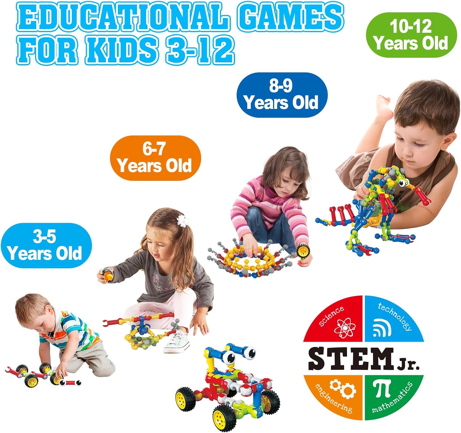 Building Toys,109 Piece STEM Toys for Kids Ages 3 4 5 6 7 8 9 10 11 12 Years Old Boys and Girls Christmas Birthday Gifts Children Building Blocks Creative and Educational Kids Toys Projects - Image 5