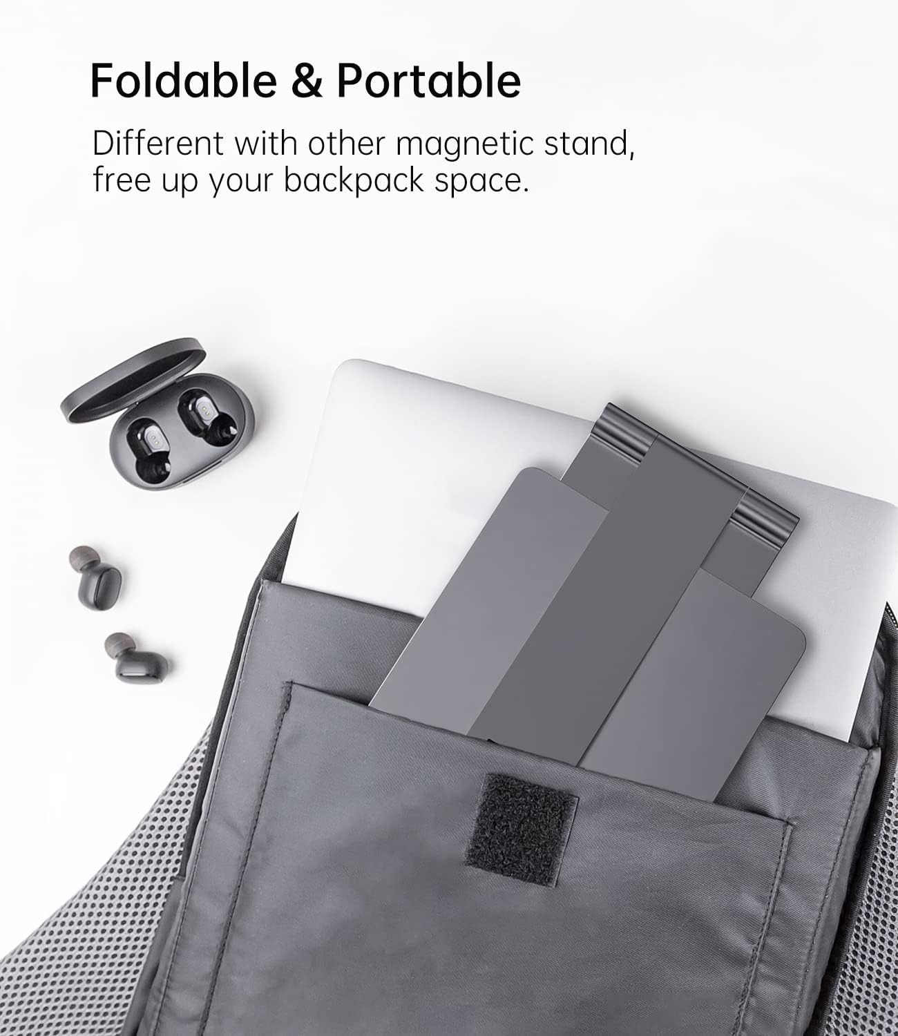 Foldable Magnetic Stand Only for iPad Pro 13 M4 2024, Premium Aluminum Alloy Tablet Stand for Desk, 360° Rotating Adjustable Tablet Holder Mount for iPad Pro 13 inch M4 for Working & Drawing - Image 6