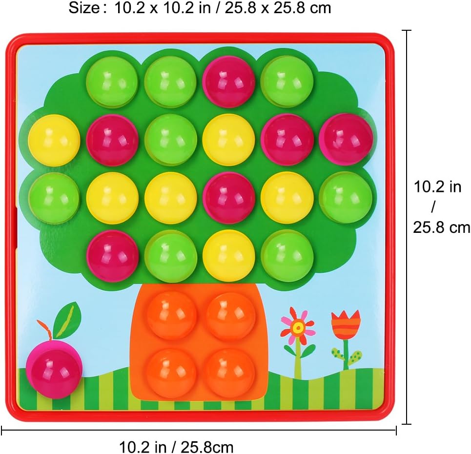 AMOSTING Matching Mosaic Pegboard – Sensory Early Educational Kids Activity, Gifts for Toddlers - Image 6