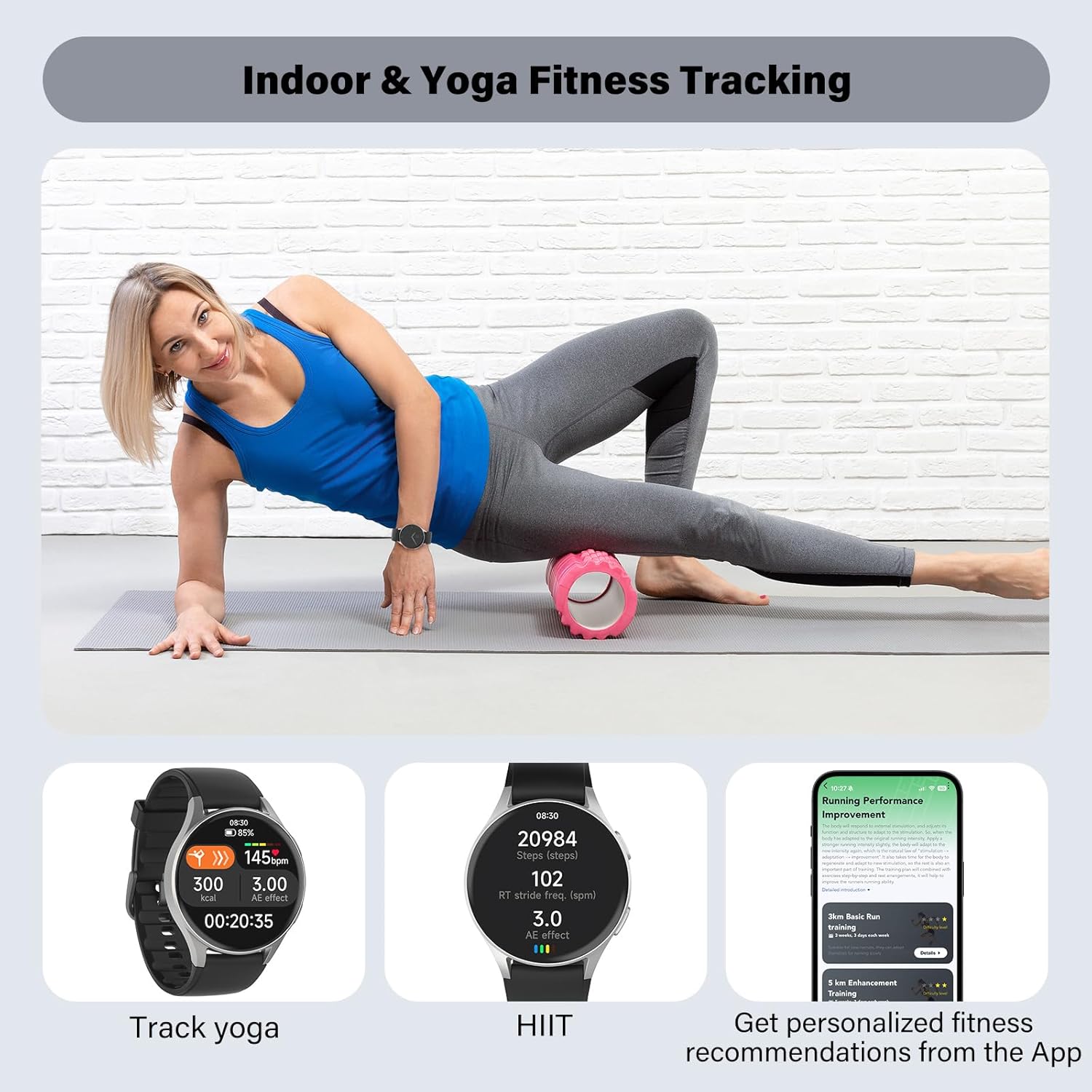 Smart Watch for Women Men, Built-in Alexa, GPS, HRV, VO2 Max, Blood Oxygen, Sleep & Stress Monitor, Compass, Altimeter, 1.32" AMOLED, Fitness & Women’s Health, iPhone Compatible - Image 5