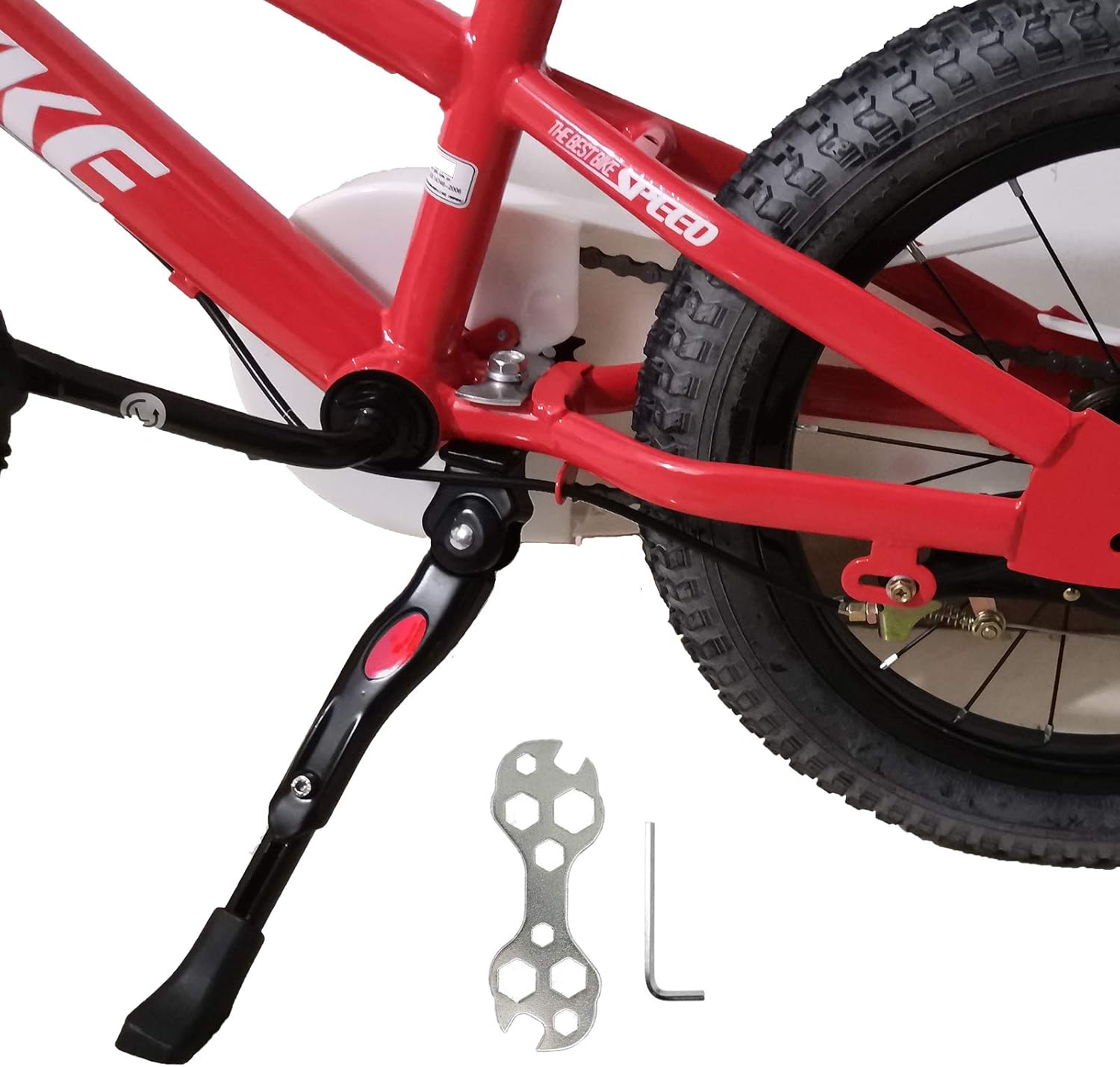 VECKUSON Kickstand for Kids Bike, Bicycle Kickstands Center Mount for 16 18 20 22 Inch Bicycles Adjustable Aluminum Alloy Kickstands for 16-18-20inch 18-20-22inch Mountain Bike - Image 2