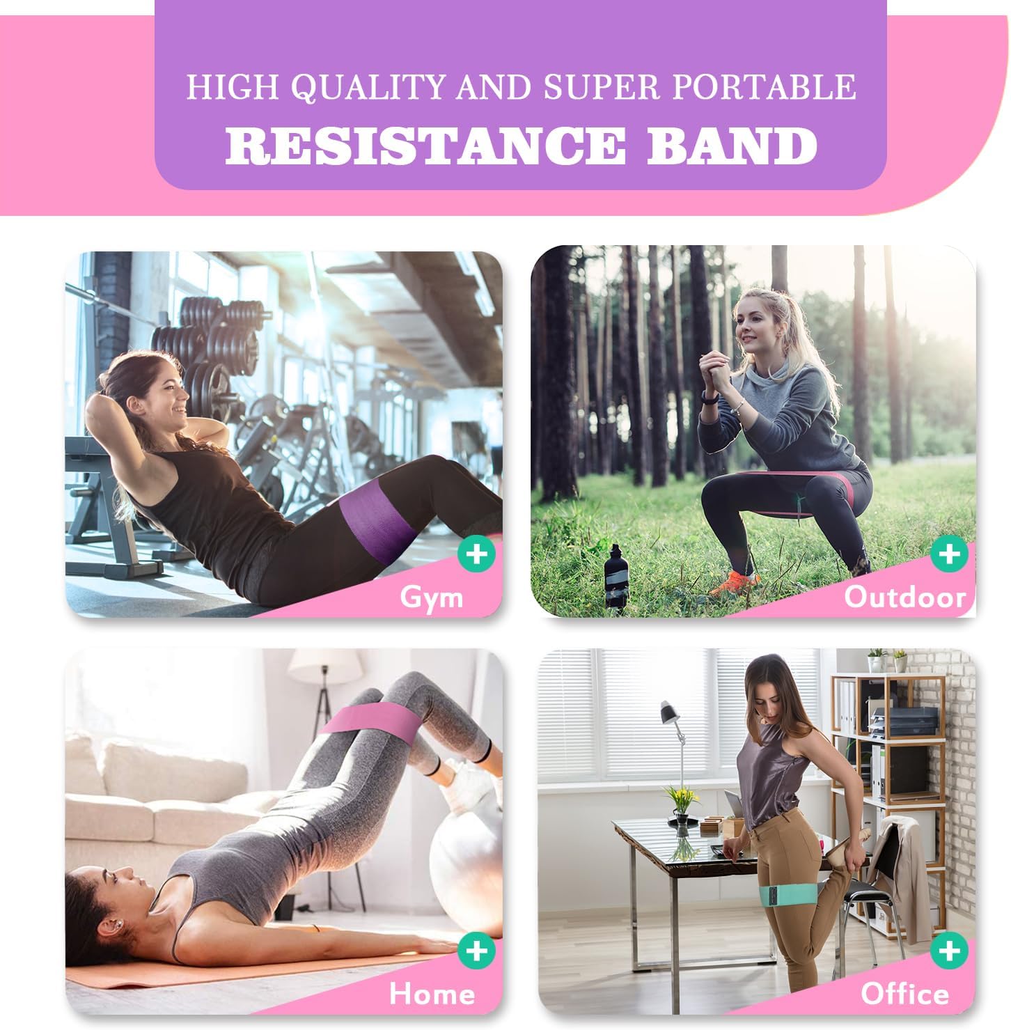 Fabric Resistance Bands for Working Out, 5 Levels Booty Bands for Women Men, Cloth Workout Bands Resistance Loop Exercise Bands for Legs Butt at Home Fitness, Yoga, Pilates - Image 6