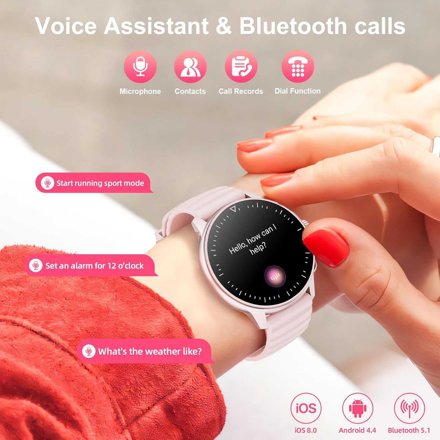Smart Watch for Men Women Answer/Make Calls, 1.39''Touch Screen Fitness Tracker with 110+Sports Modes,Voice Assistant Fitness Watch,IP67 Waterproof Smartwatch for Android iOS - Image 5