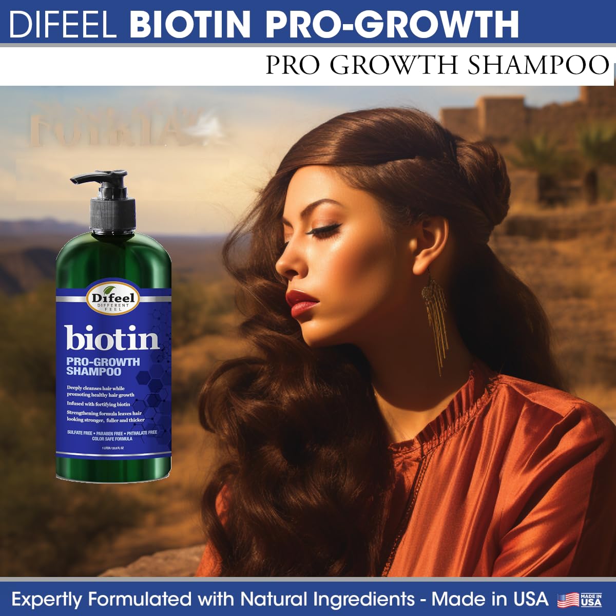 Difeel Pro-Growth Biotin Shampoo 33.8 oz. - Shampoo for Thinning Hair and Hair Loss, Sulfate Free Shampoo with Biotin for Hair Growth - Image 3