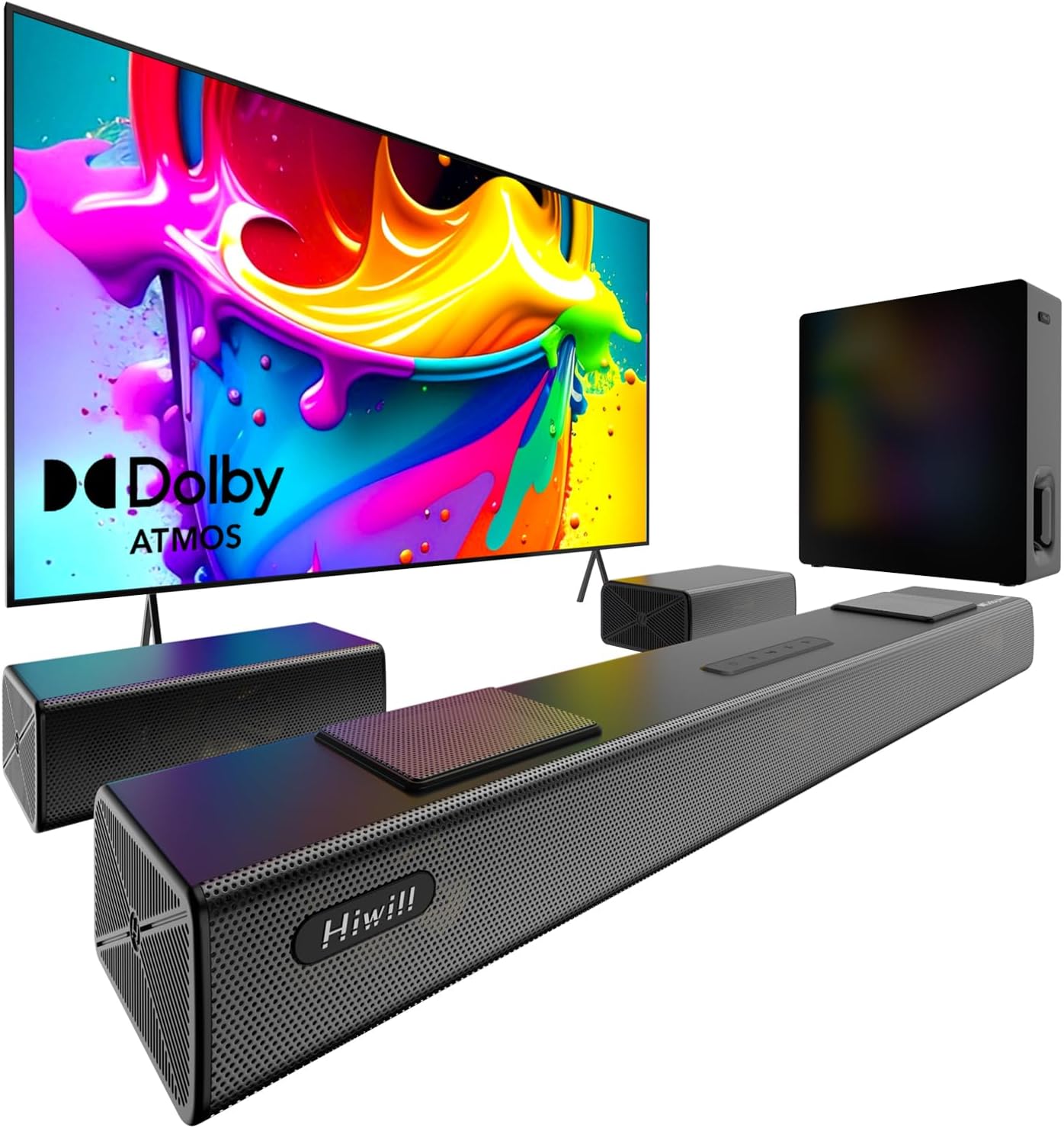 Hiwill Enhanced 5.1.2ch Dolby Atmos Soundbar, Home Theater Surround Sound System for TV, Sound Bar for Smart TV with 6.5" Subwoofer, 2 rear and 2 up-firing drivers, 2 side-firing tweeters, Nimbus A512 - Image 2