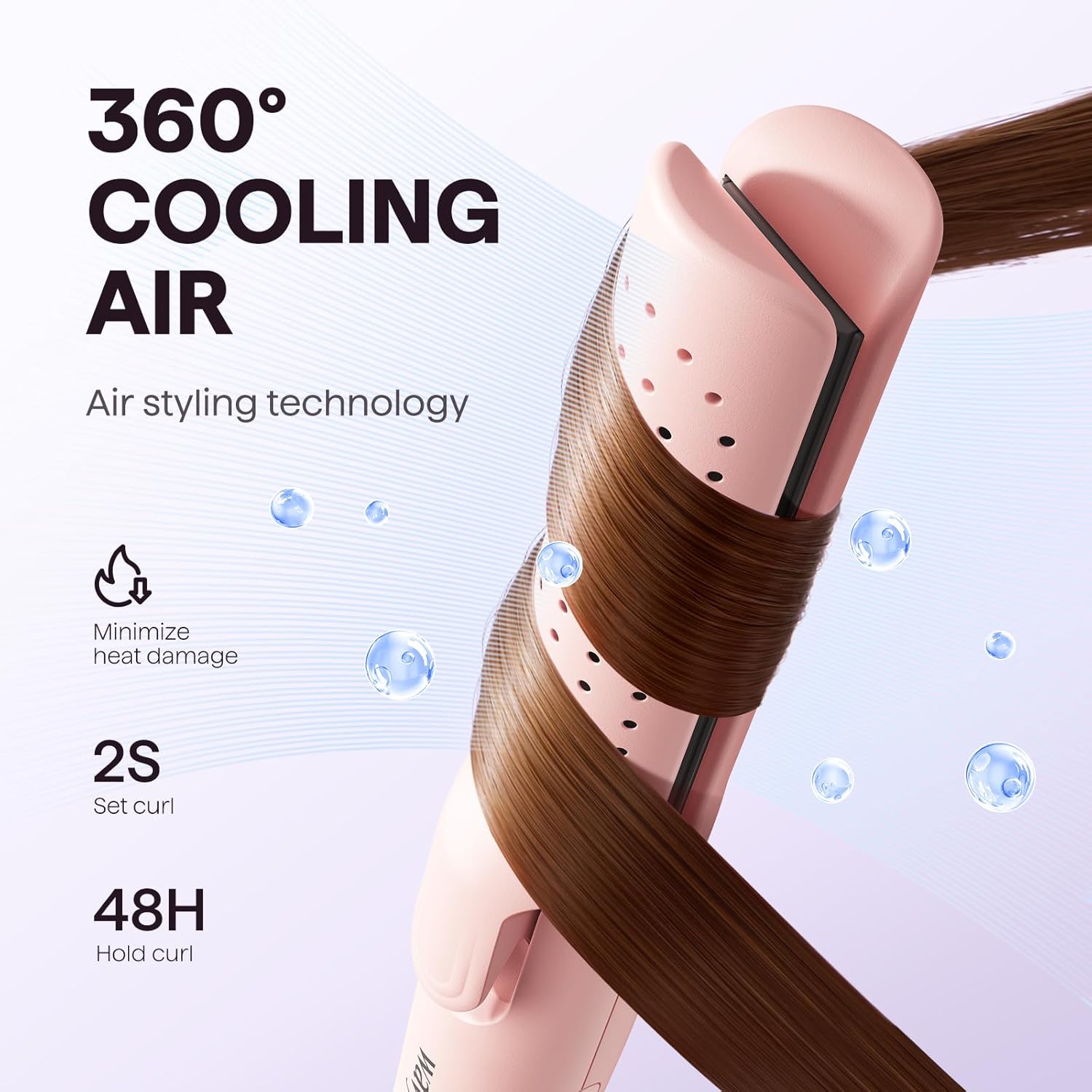 Wavytalk Blowout Express Thermal Brush Pink and Cool Curl Airflow Styler - Image 8