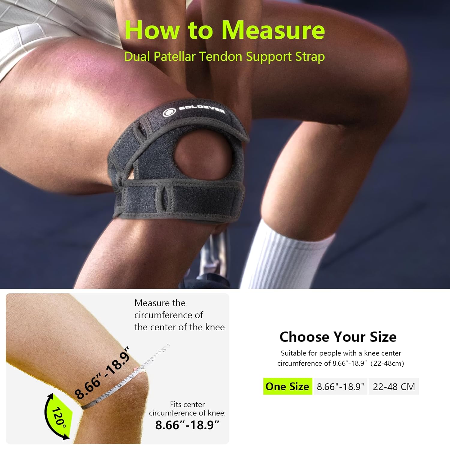 Patella Knee Brace for Knee Pain, Dual Patellar Tendon Support Strap with Gel Pad for Men and Women, Adjustable Knee Pad for Meniscus Tear, Knee Compression Sleeve for Arthritis, Tendonitis - Image 6