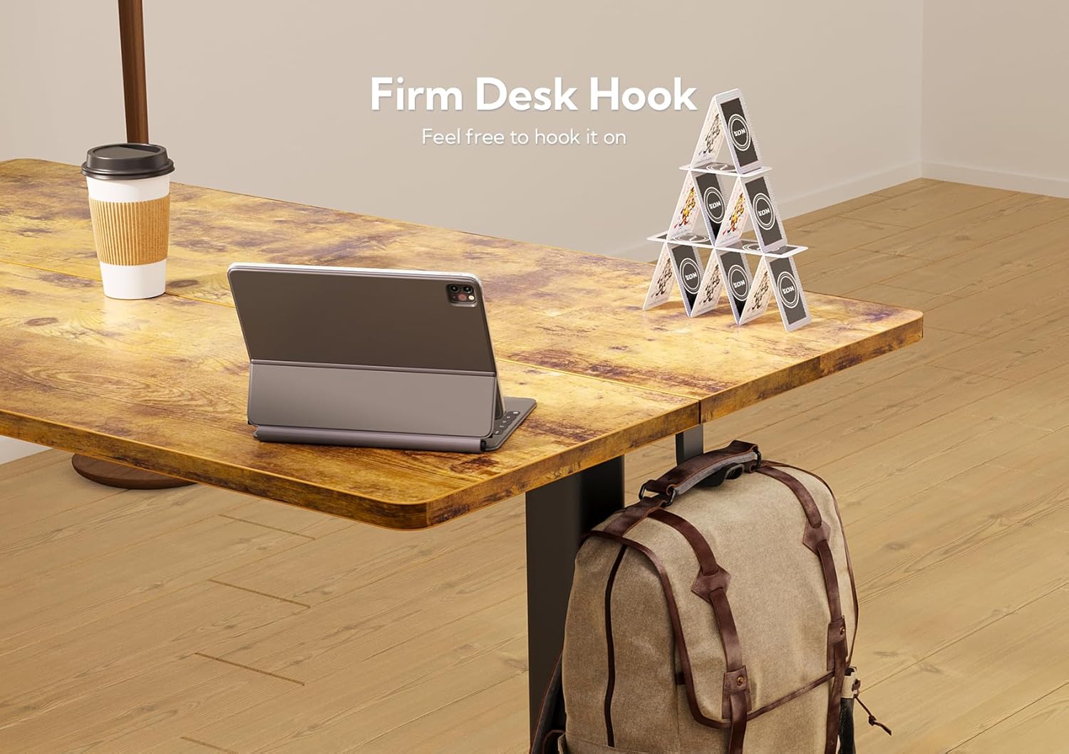 YDN Standing Desk with Keyboard Tray, 48 Inch Height Adjustable Desk, Brown Stand Up Desks for Home and Office, 48inch Rustic Brown - Image 8