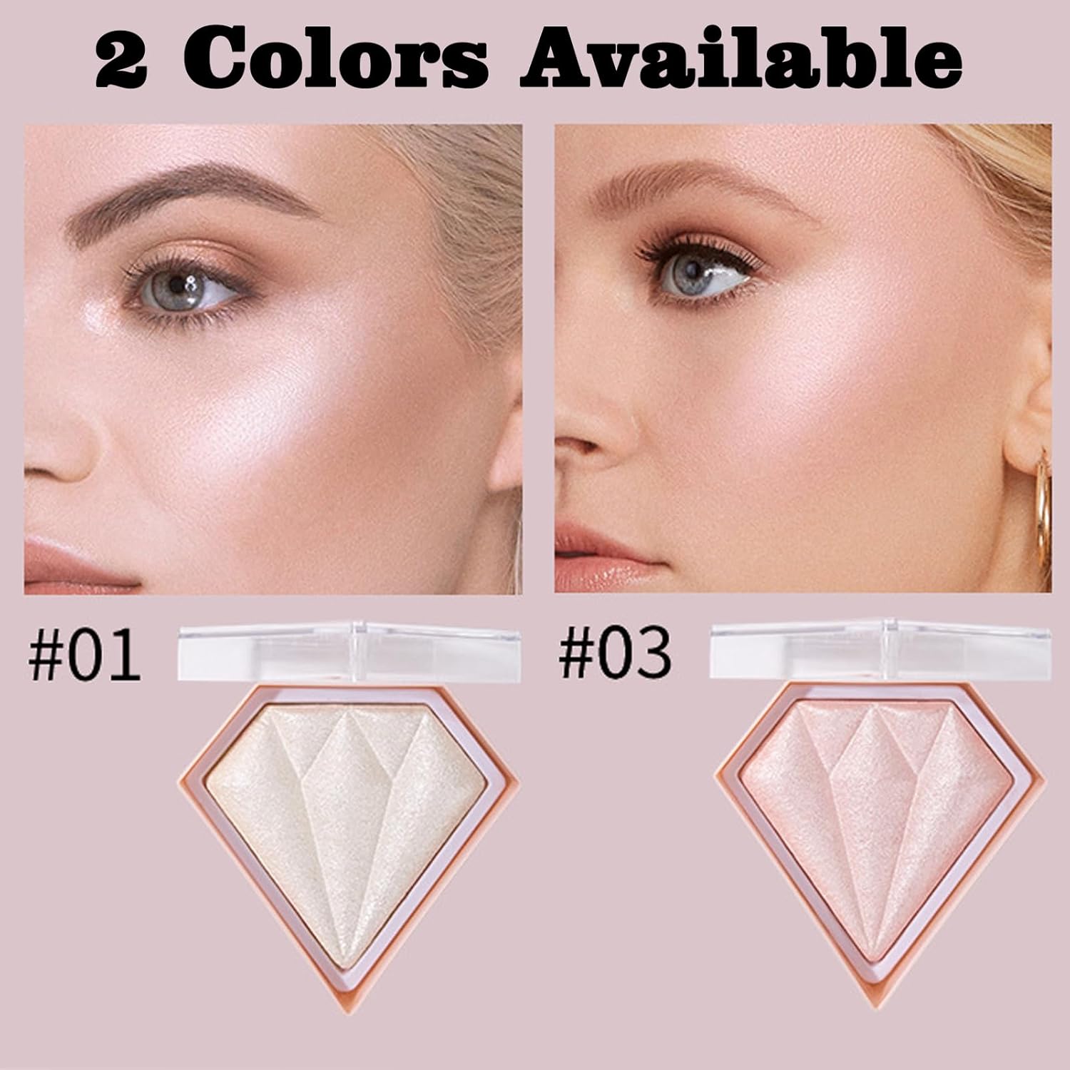 MEICOLY Baked Highlighter Powder Palette,Natural Face Highlighter Shimmer Powder,Long Lasting Glittery Highlighter Makeup Face Luminizer,01 Pearl White - Image 5