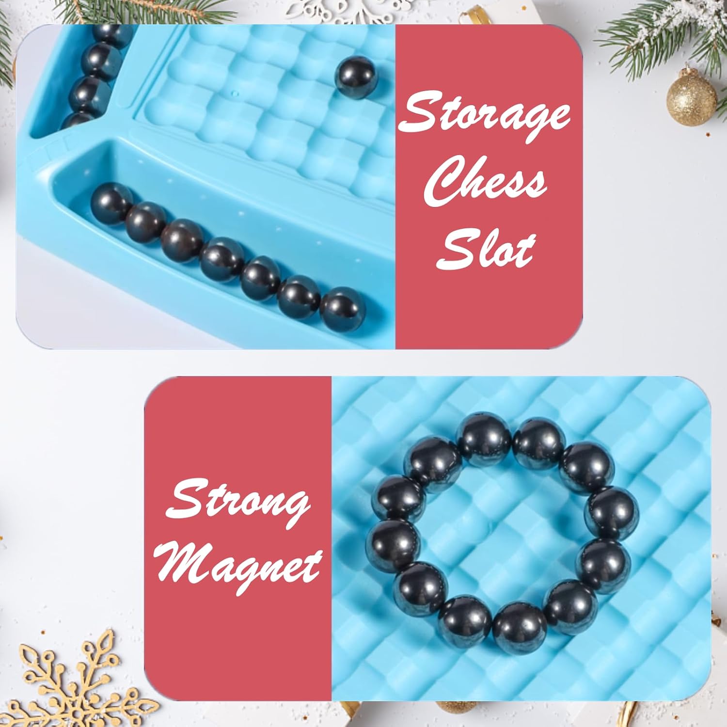 Magnetic Chess Game, Sank Magnetism Versus Chess, Fun Family Magnet Stone Board Game, with 40 Pcs Stones Magnetic Chess Board Game,Magnetic Game Gifts for Boys & Girls, 2-4 Players. (40 Pcs Magnets) - Image 6