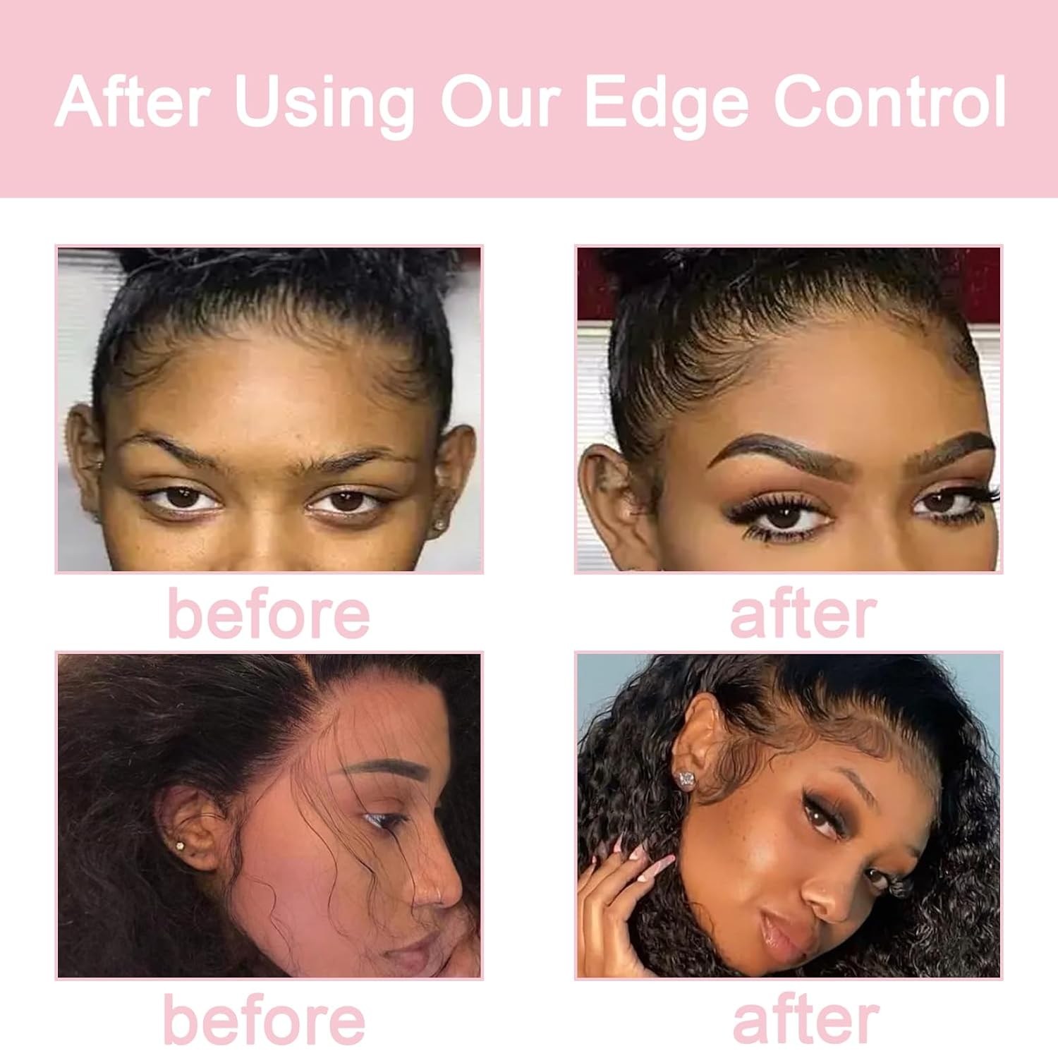 Strong Hold Non-Greasy Edge Control Gel and Wax Stick with Hair Comb for All Hair Types - No Flaking Edge Wax for Styling Black Hair Wigs - Image 5