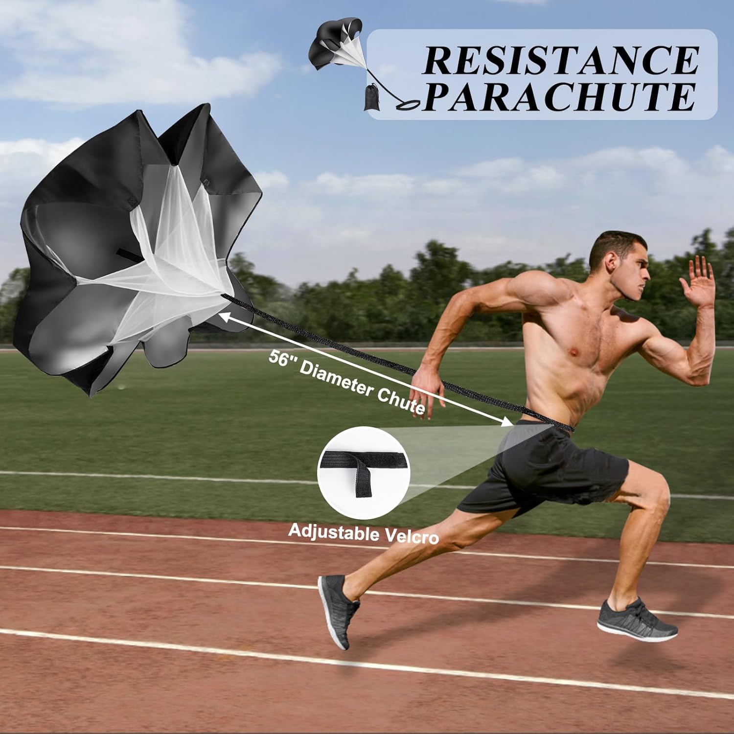Soccer Training Equipment Set, 20 Feet 12 Rungs Pro Speed & Agility Ladder, Resistance Parachute, Jump Rope, 5 Resistance Bands with Carrying Bag - Image 5