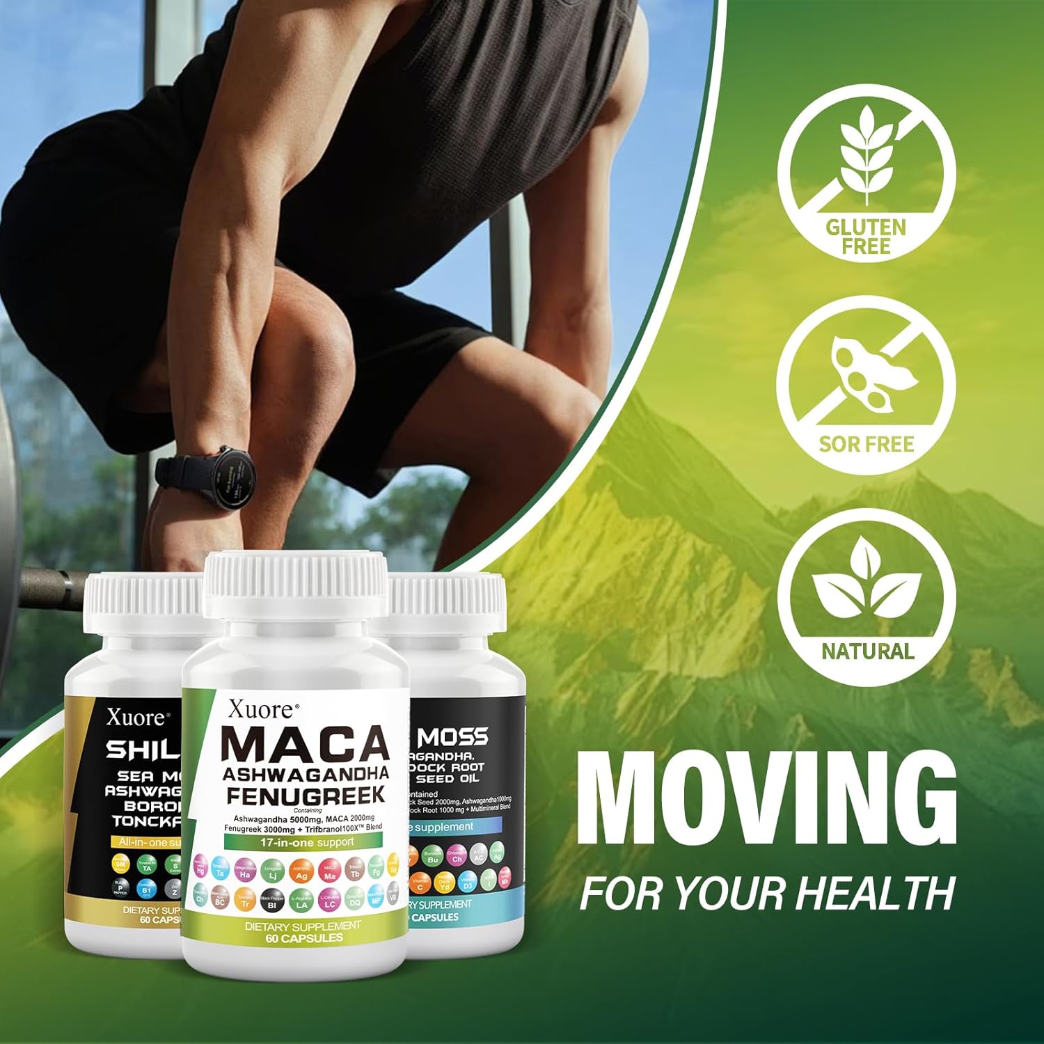 Sea Moss, Black Seed Oil, Ashwagandha, Ginger, Shilajit, Rhodiola Rosea, Panax Ginseng, Maca Root, Fenugreek, Trifibranol100X,All in 1 Supplements (1 Pack) - Image 4