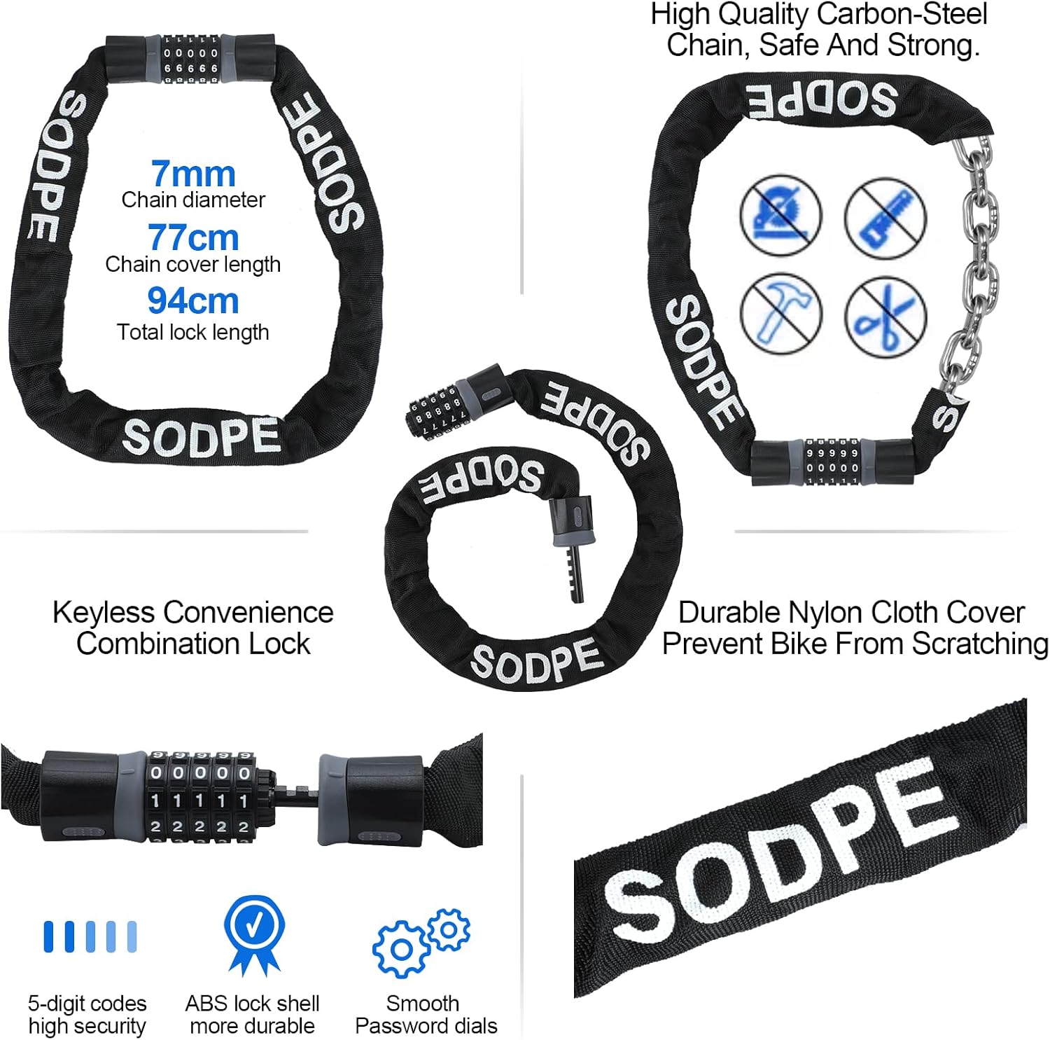 Bicycle Accessories - USB Rechargeable Light Set, Lock, Water Cup Seat, Bag, Bell - Image 4