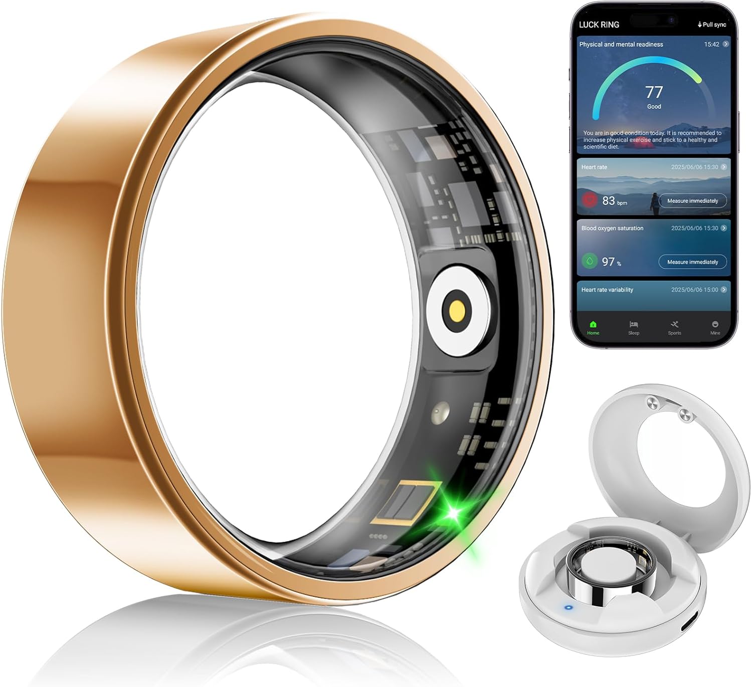 Smart Fitness Ring for Women Men - Activity & Health Tracker Ring with Heart Rate/Pressure/Sleep/Steps/Blood Oxygen Monitoring, 10ATM Waterproof for iPhone and Android, No Subscription Fee (10#) - Image 2