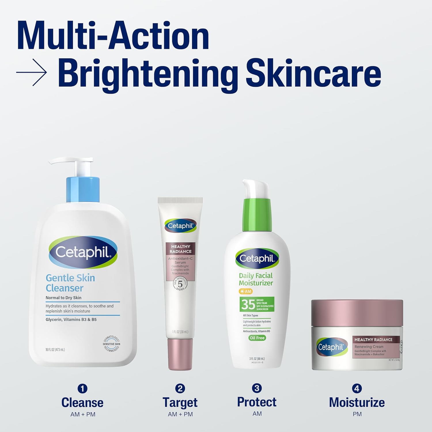 Cetaphil Face Cream, Healthy Radiance Renewing Cream, Visibly Reduces Look of Dark Spots, Brightening Lotion, Designed for Sensitive Skin, Hypoallergenic, Fragrance Free, 1.7oz - Image 6