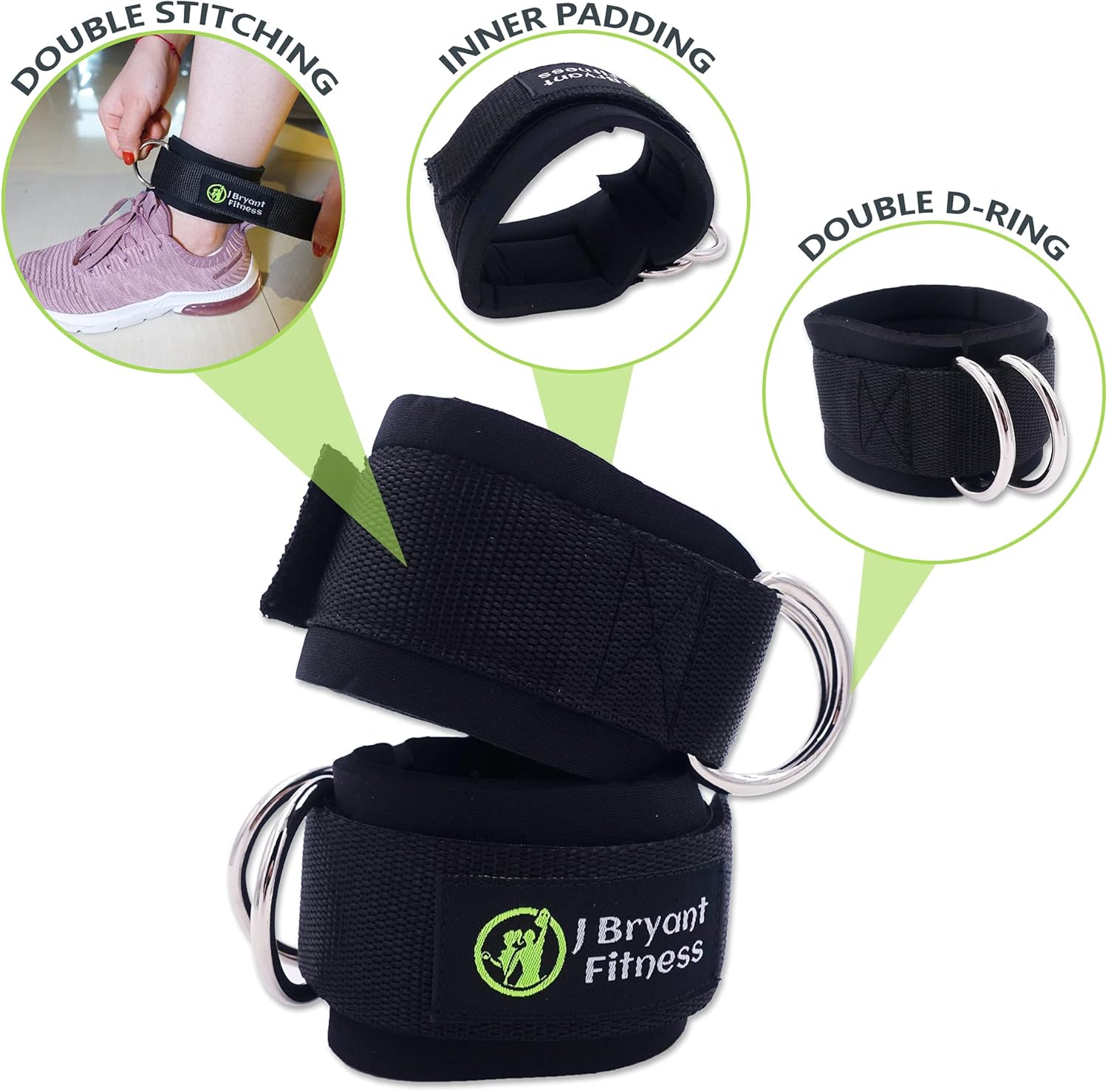 J Bryant Barbell Pad Set with 2 Ankle Straps for Cable Machines Hip Resistance Band Weight Lifting Straps Thick Cushion Hip-Thrusts Pad with Carry Bag for Squats Bench Press Workout - Image 7
