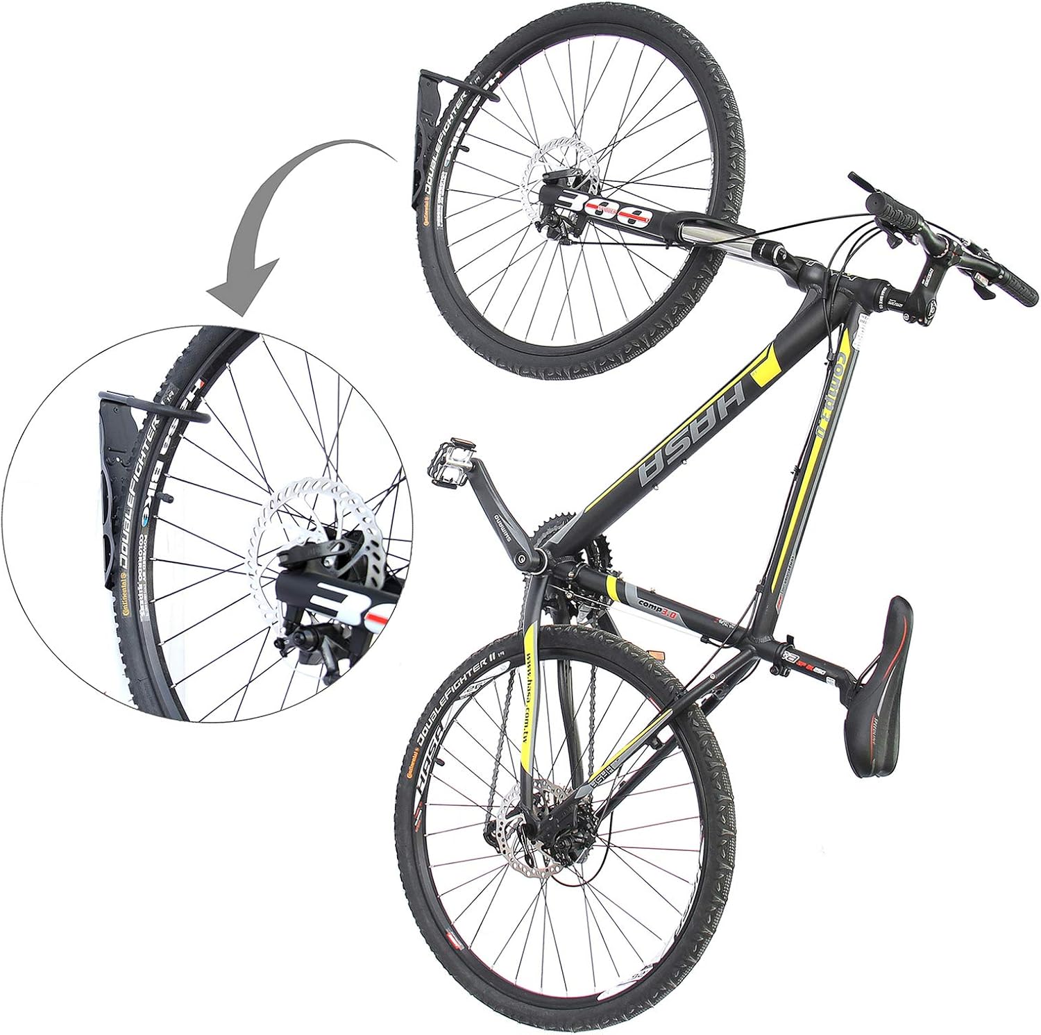 BikeHand Bike Wall Hanger - Heavy Duty Vertical Bicycle Wall Hook Mount Holder Rack for Garage Shed Indoor Storage - Fits MTB & Road Bikes - 1 Pack - Image 4