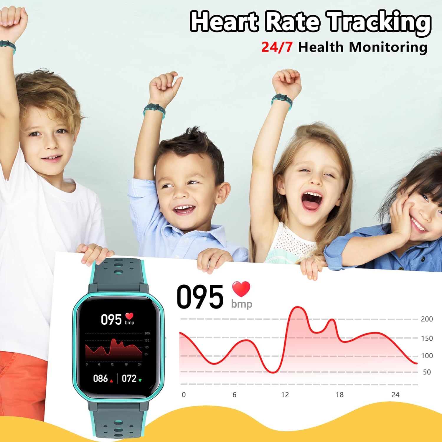 Smart Watch for Kids Teens, No Phone Needed Fitness Tracker Boy Girls Watch with 19 Sport Modes, Pedometer, Sleep Monitor, Kids Watch Birthday Gifts Toy Gift for Girls Boys 6-16 (Green) - Image 6