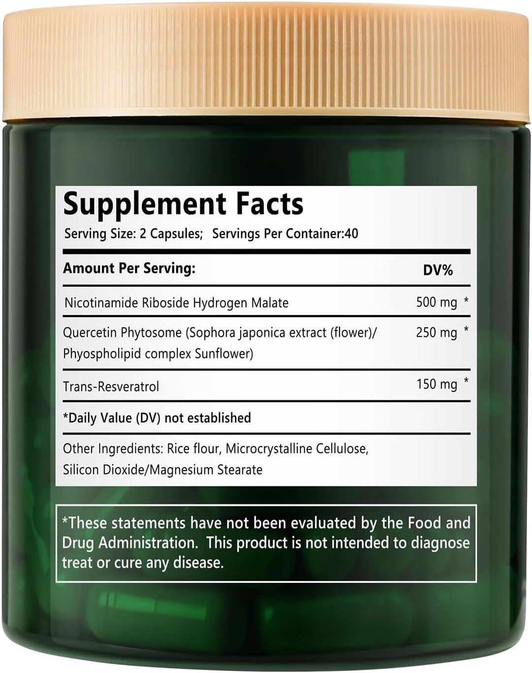 NAD Resveratrol Supplement, NAD Nicotinamide Riboside Resveratrol 900mg, Liposomal NAD+ Supplements for Women & Man, NMN Supplement Alternative for Anti-Aging, Energy (80 Capsules) - Image 3