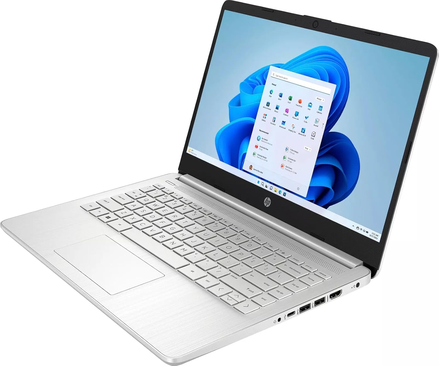 HP 14" Laptop for Student Business, with Office Lifetime License & Windows 11 Pro, Intel Dual-Core N4120, 16 GB RAM, 384 GB Storage(128GB eMMC+256GB Micro SD), Ultra Light, Webcam, WiFi, HDMI, Silver - Image 5