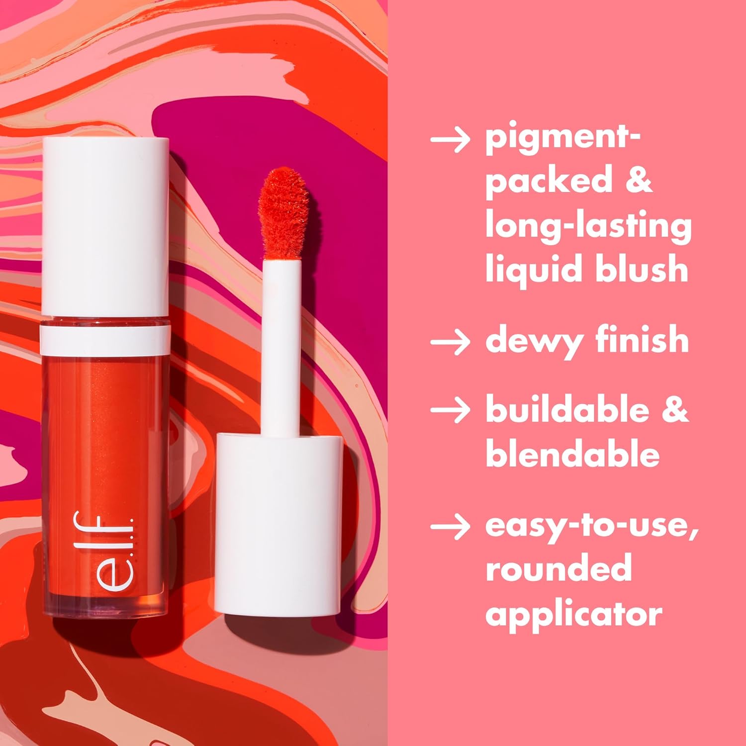 e.l.f. Camo Liquid Blush, Long-lasting Liquid Blush For High-pigment Color, Creates A Soft, Dewy Finish, Vegan & Cruelty-free, Gorg Orange - Image 5