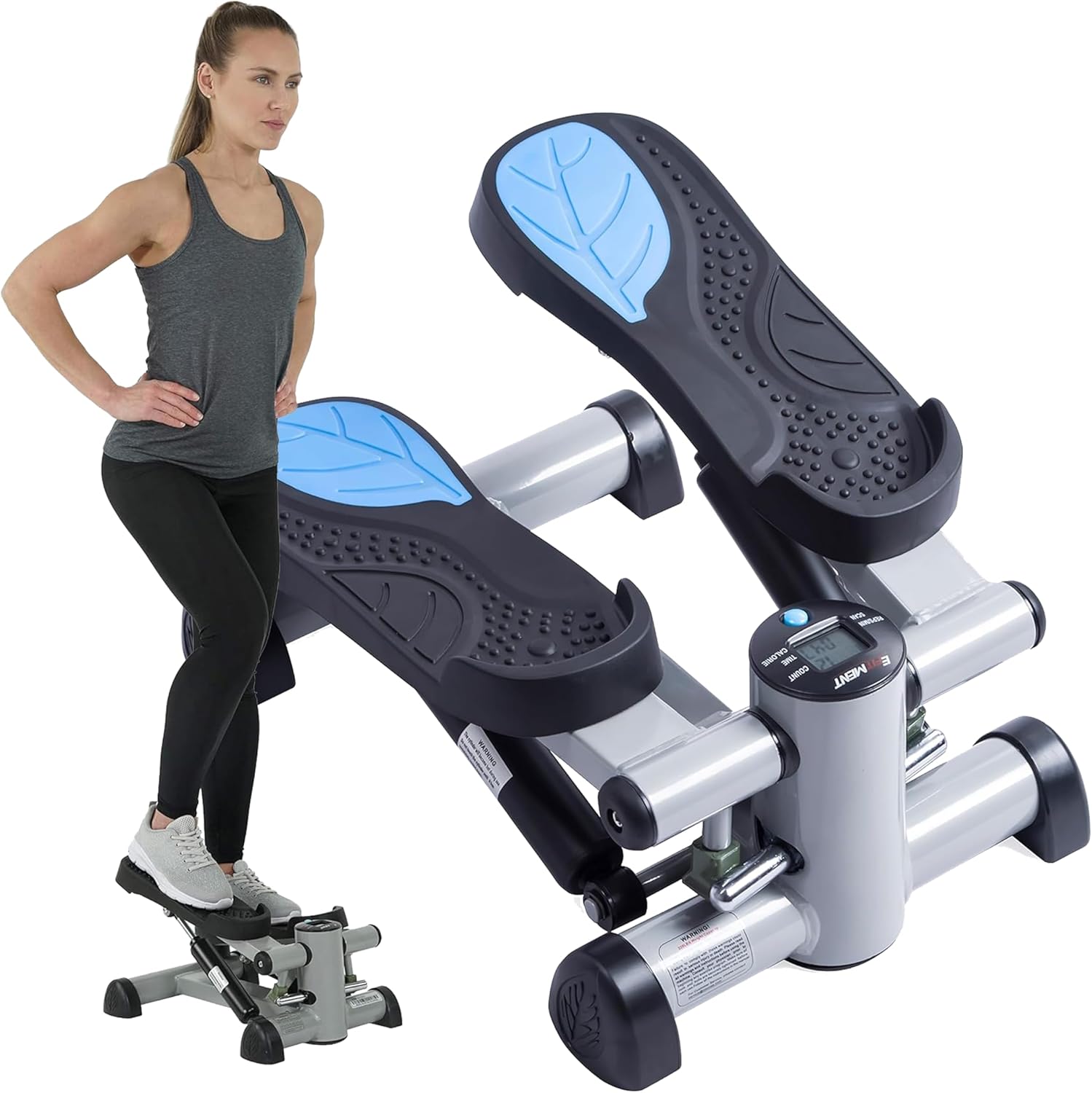 Efitment Mini Stepper Steppers for Exercise at Home Stair Step Cardio Thigh Master Workout Equipment Fitness Pedal Exerciser Non-Slip Pedals with Resistance Bands LCD Digital Monitor Climber - Image 2
