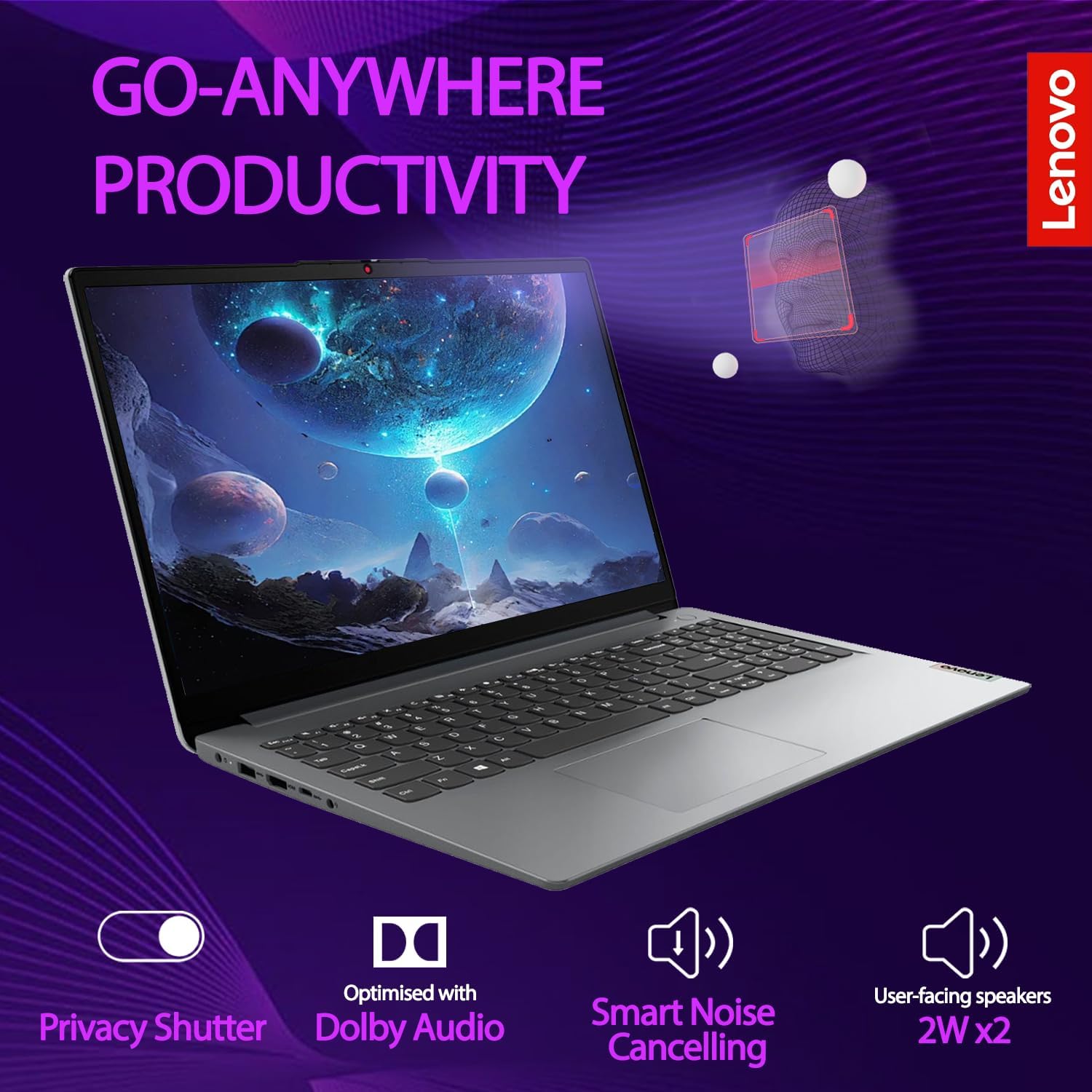 Lenovo Essential Laptop | Ideapad 1i | 20GB RAM | 15.6" FHD Display | 1TB PCIe+128GB eMMc Storage | 1 Yr Office 365 + Lenovo ADP | Intel Dual-Cores Processor | HDMI | Wi-Fi 6 | Win 11 Home | Gray - Image 5