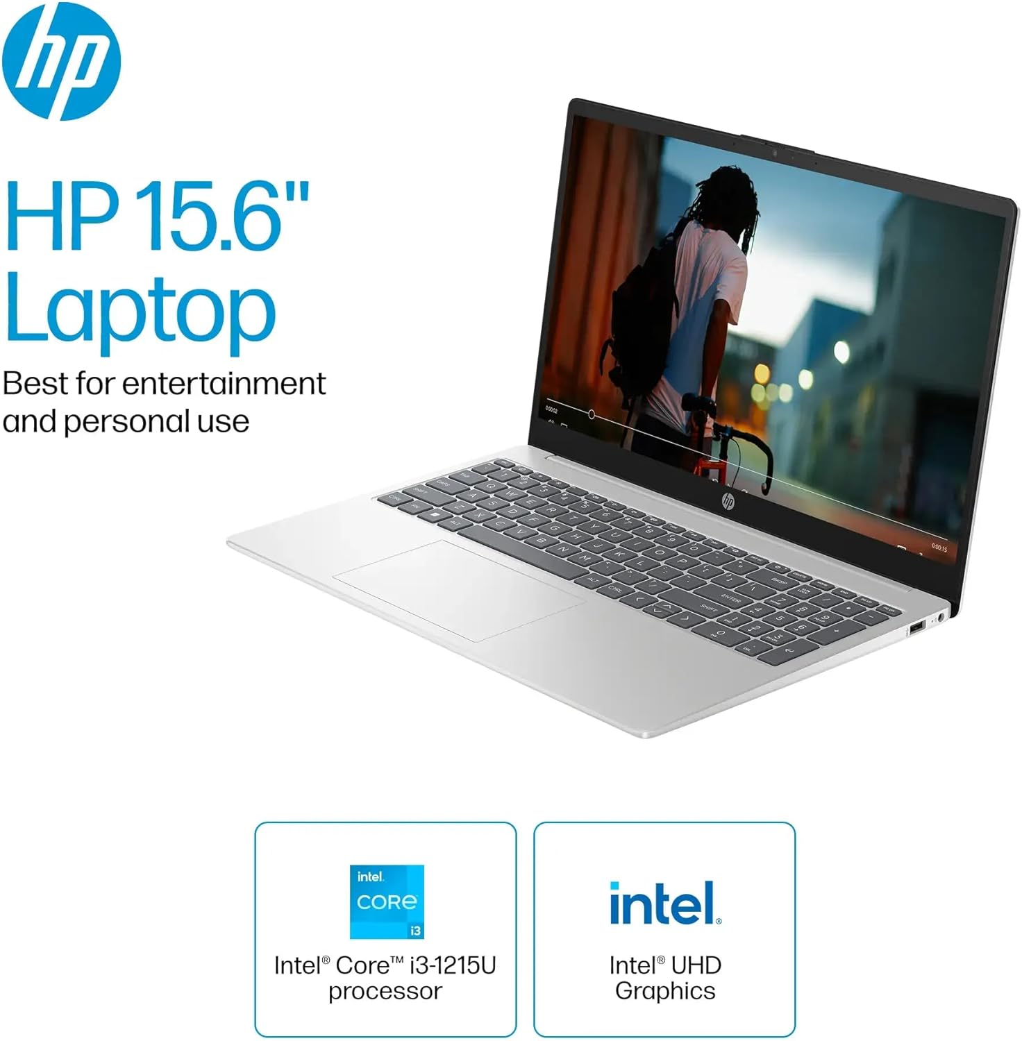 HP Pavilion 15.6" HD Touchscreen Laptop | 32GB RAM | 1TB SSD | Intel Core i3-1215U up to 4.1GHz | 11Hr Battery | Windows 11 | USB-C & HDMI | Sleek Silver | w/Mouse - Image 3