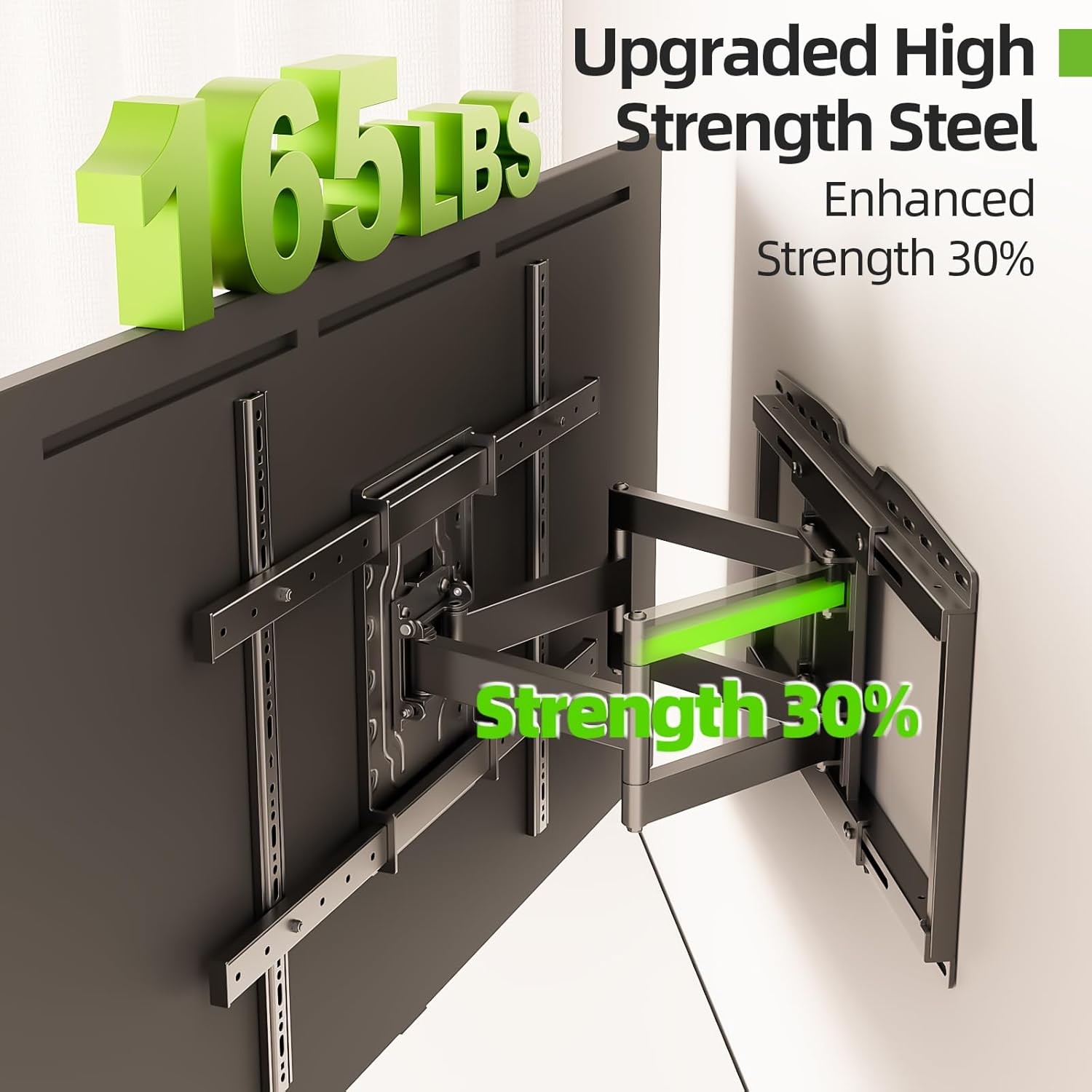 USX MOUNT Heavy Duty TV Wall Mount for 32-105" TVs up to 165lbs with 8" Sliding Design,Ultra-Large Mount for up to 24" Studs with Swivel,Tilt&Leveling,Pre-Assembled Monitor Bracket Max VESA 800x600mm - Image 9