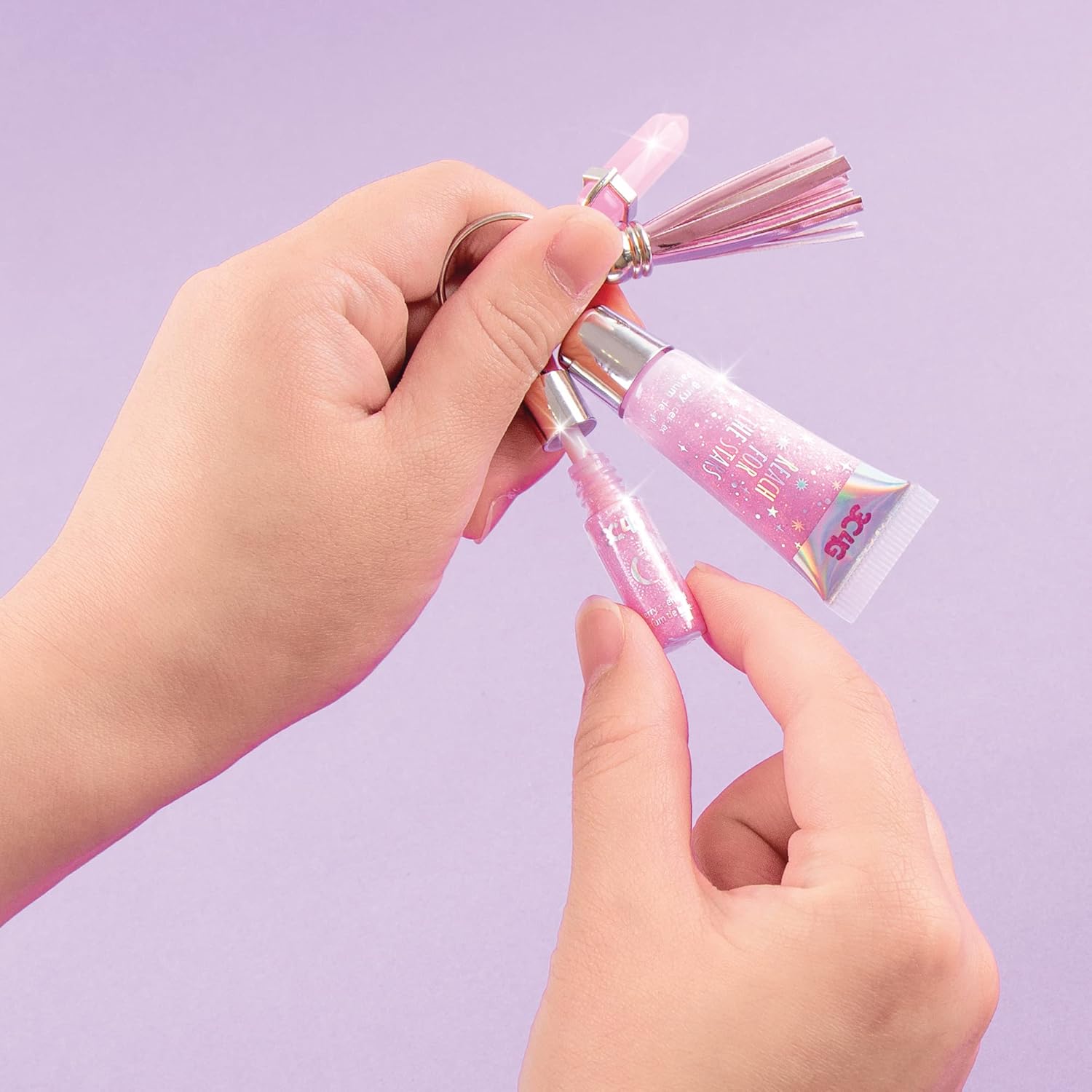 3C4G Celestial Keychain Lip Gloss, Berry Flavor, Lovely Lavender Tint with a Shimmery Finish, for Ages 8 and up by Make It Real - Image 5
