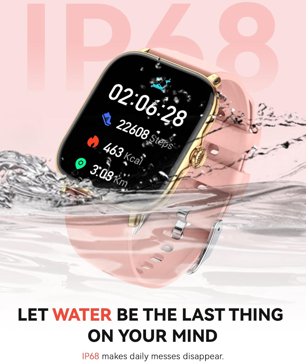 Smart Watch for Women Men, Bluetooth Call, 1.91'' HD Full Touchscreen Fitness Step Tracker Watch for Android iPhone Compatible, IP68 Waterproof Smartwatch With Sleep Monitor/Activity Tracker/Pedometer - Image 7