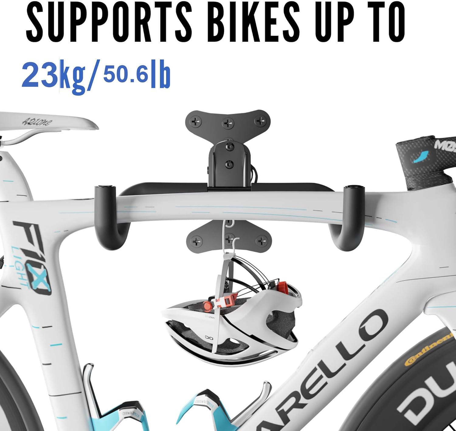 Bike Wall Mount Hanger - Adjustable Horizontal Bicycle Storage Rack for Garage and Home - Metal Hook Holder for Road, Mountain, and Hybrid Bikes - Image 3