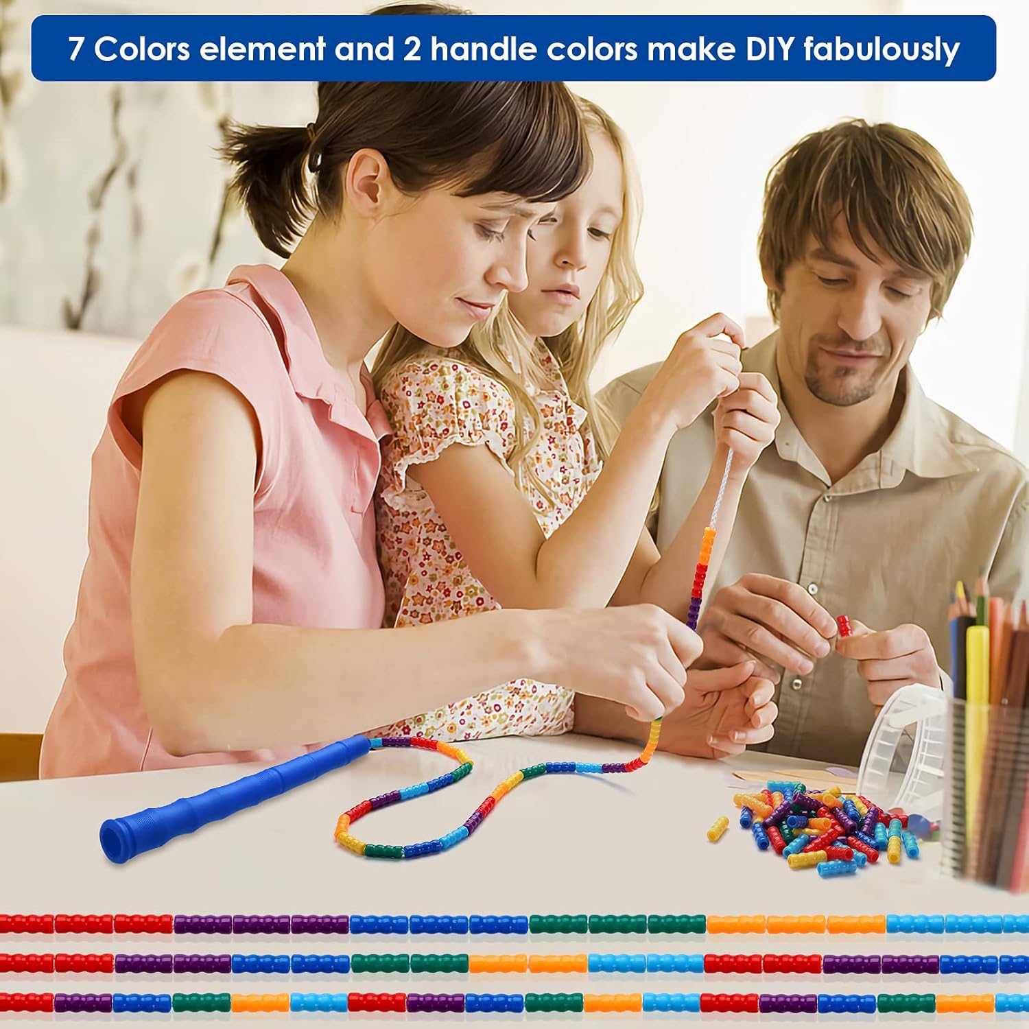Double Dutch Jump Rope Long Jump Rope 16 FT 1 Pack/2 Pack, Adjustable Soft Beaded Diy Jump Rope for Kids Adult Long Enough for 5-6 Jumpers - Image 5