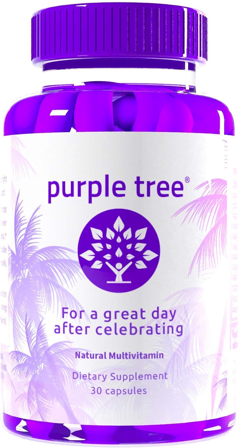 purple tree Post-Celebration Wellness Vitamins | Liver Support, Rapid Hydration, Body Replenisher | Dihydromyricetin DHM, Milk Thistle, Electrolytes, Vitamin B, Willow Bark, Quercetin (30 Pills) - Image 2