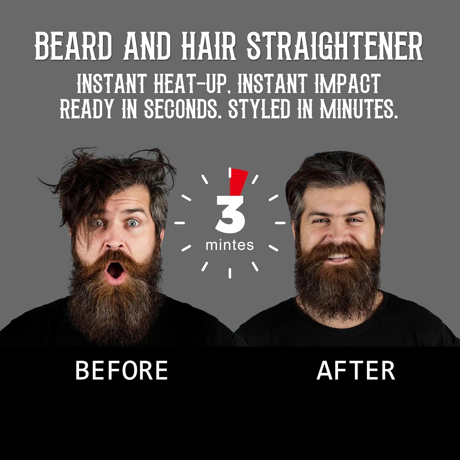 Beard Straightener for Men – 5-Temp Heated Brush with Anti-Scald Tech – Grooming Kit with Sandalwood Comb, Balm, Oil & Scissors – Gifts for Father’s Day, Anniversary & Birthdays - Image 4