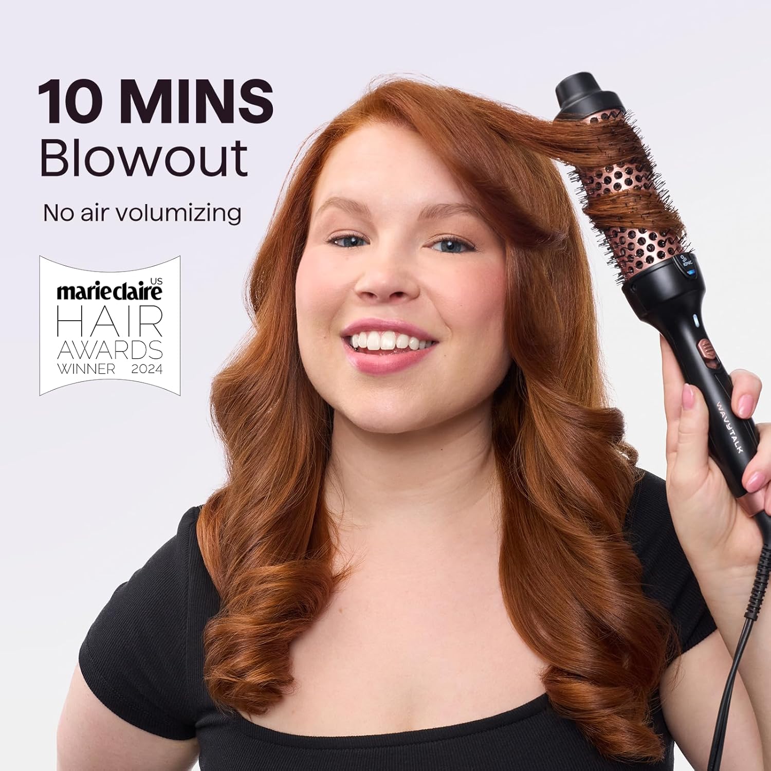 Wavytalk Updated Version Thermal Brush for Blowout Look, Blowout Express 1.5 Inch Ionic Thermal Round Brush Makes Hair Smoother Get Natural Curls, Dual Voltage, Easy to Use - Image 3