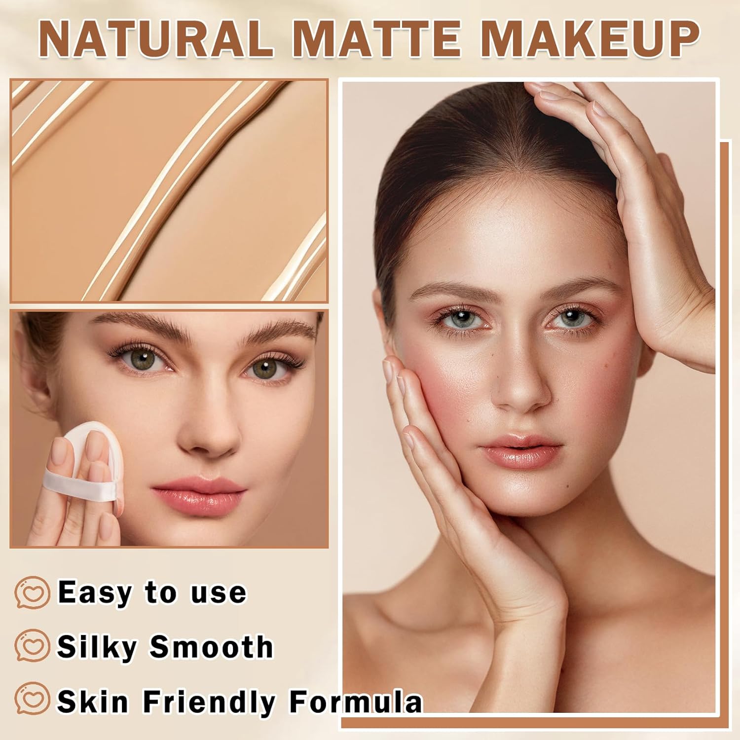 Air Brush Makeup Foundation,Flawless Airbrush Foundation for Older Women,Teenagers,Middle-aged and Mature Skin,Lightweight Moisturizing,Buildable Coverage for Smooth Radiant Skin (02 Beige) - Image 6