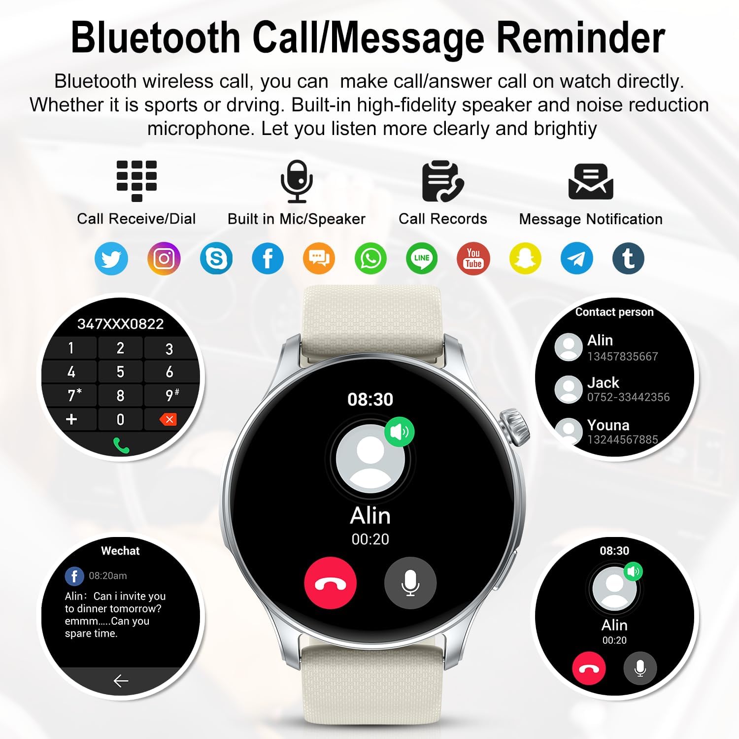 Smart Watch for Men Women Fitness: Waterproof Make/Answer Call Smart Watches for Men Digital Mens Watches Run Smartwatch Android Phones iPhone Samsung Compatible Heart Rate Monitor Step Tracker - Image 3