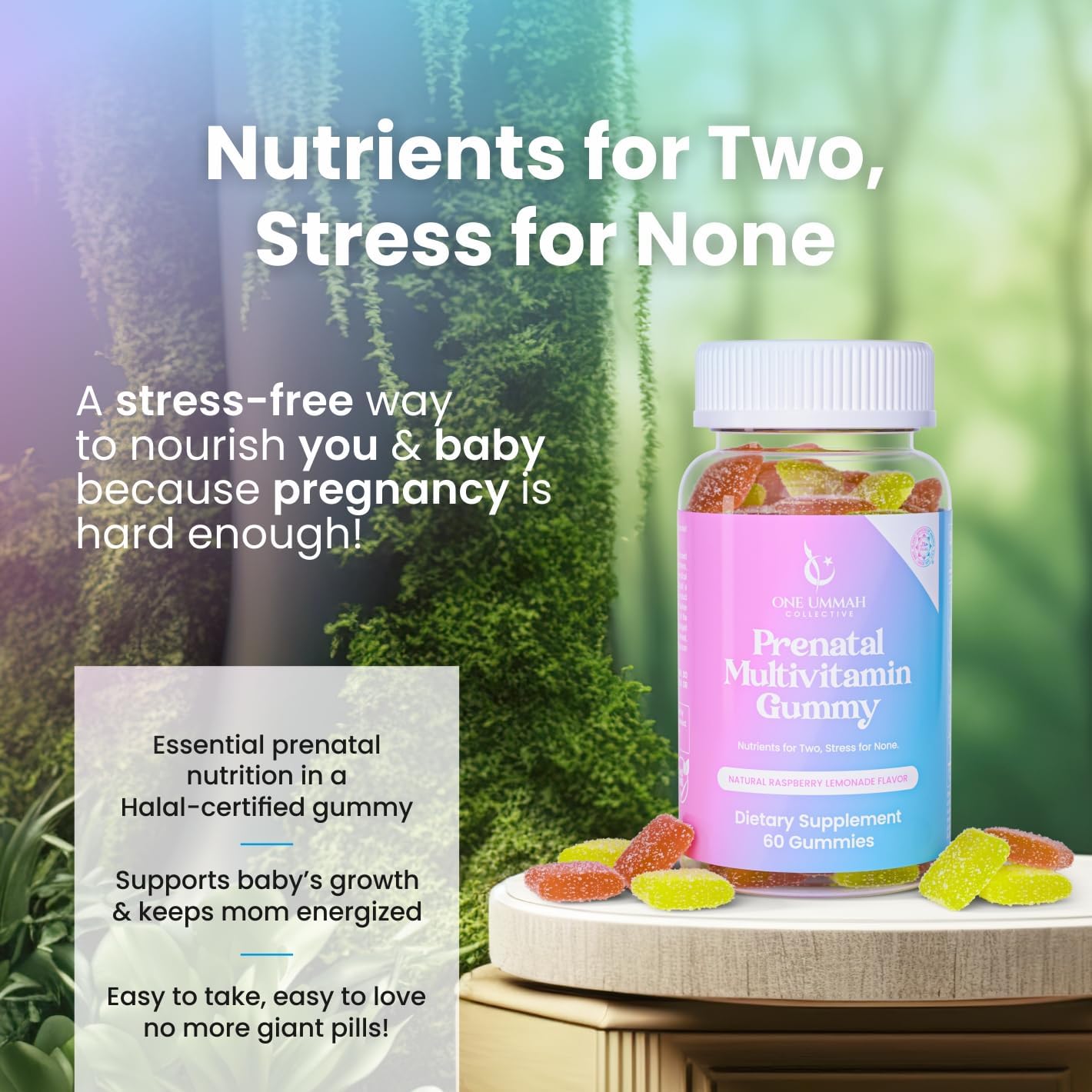 Halal Certified Prenatal Gummies - Essential Vitamins with Folate, DHA/EPA Omega-3, Biotin, & Zinc for Baby’s Development & Mom’s Wellness - Easy Digestion & High Absorption - Tasty Gummy Supplement - Image 5