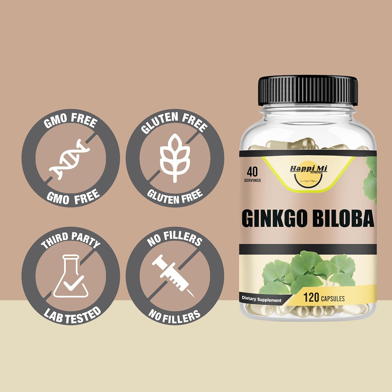 Ginkgo Biloba 1800mg, Ginkgo Biloba Organic, Memory & Brain Function Support, Improves Concentration and Cognitive Support, Clarity, 120 Veggie Caps, Non GMO, 120Caps - Image 6