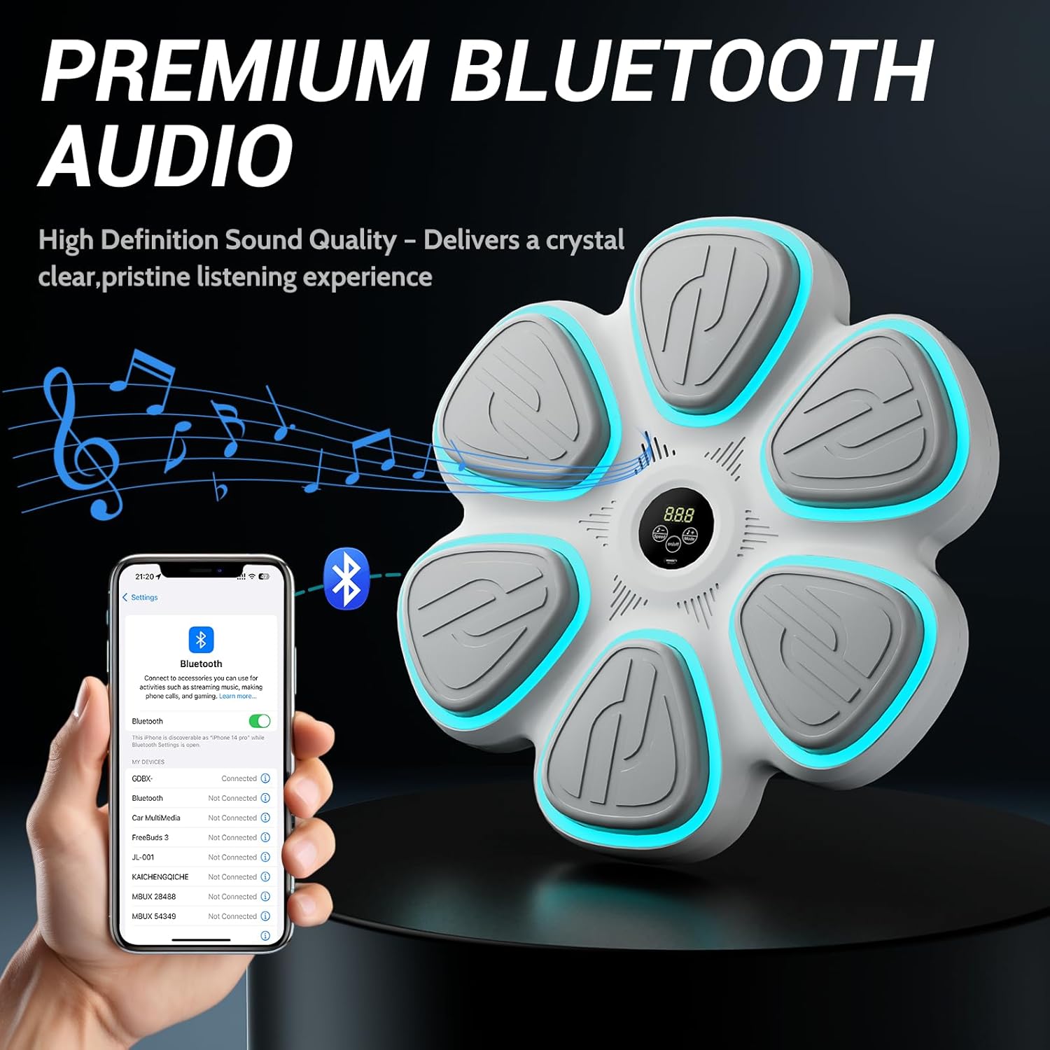 2025 Music Boxing Machine for Adults, Bluetooth Music Punching Machine with Gloves, 9 Modes and Speeds, Wall Boxing Punching Pad, Home Workout Trainer - Image 3