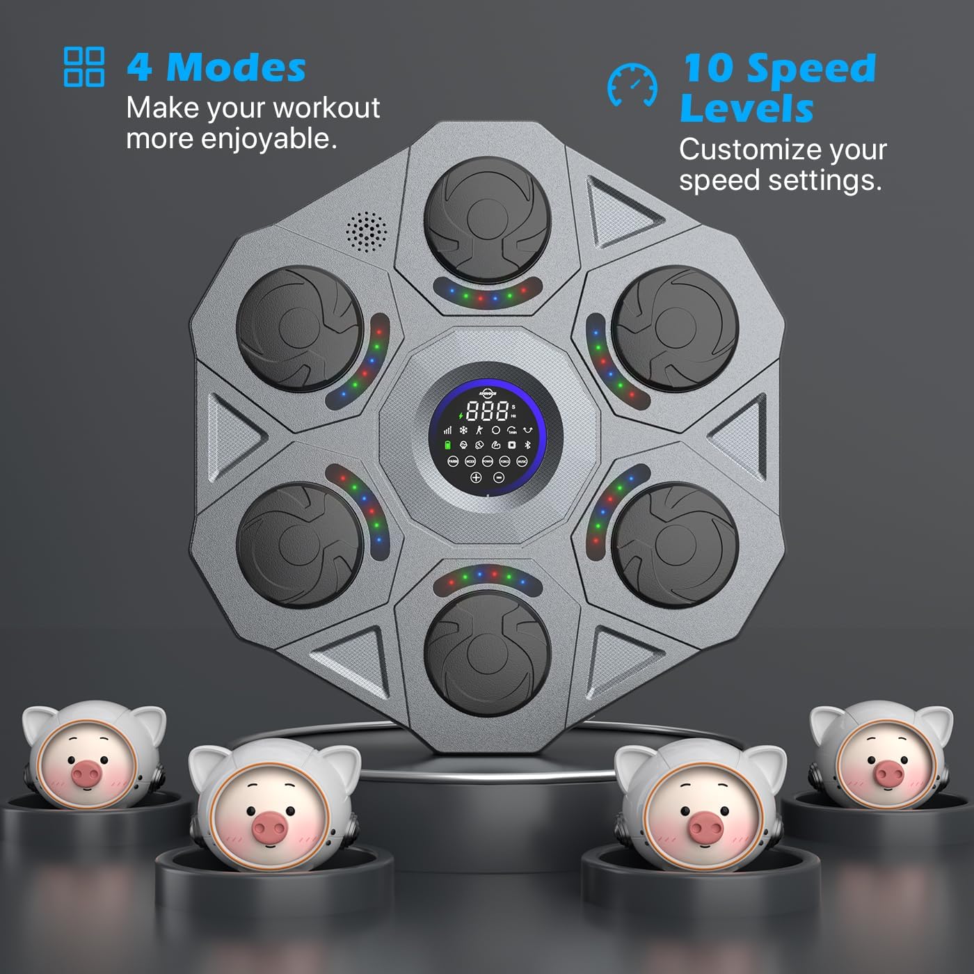 Music Boxing Machine with Boxing Gloves,Smart Bluetooth Boxing Machine Wall Mounted,Music Boxing Machine for Adults and Kids,Home Workout Boxing Target Machine(2024 New Model) - Image 4