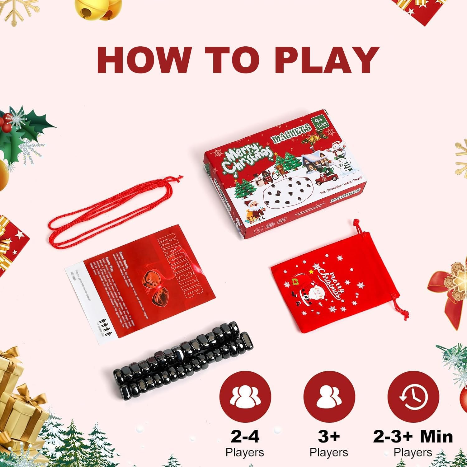 Magnetic Chess Game - 32 Stones with 3 Strings, Portable Educational Brain-Teasing, for Kids and Adults, Family Fun Party,Christmas - Image 4