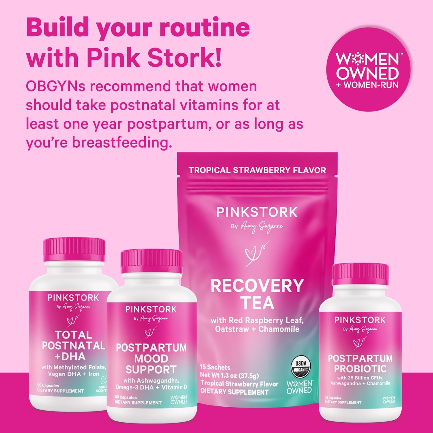 Pink Stork Total Postnatal Vitamins for Women - Mint Essenced Capsules with Vegan DHA, Iron, Folate, and Vitamin B12, Postpartum Recovery Essentials - 1 Month Supply - Image 7