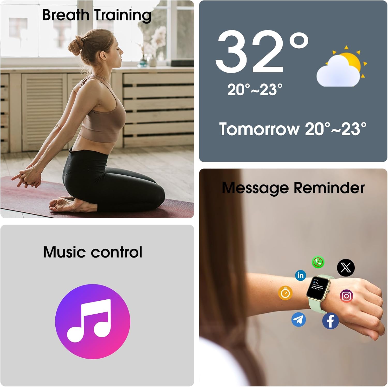Smart Watch, Fitness Tracker Watch with Heart Rate Monitor, SpO2, Sleep Tracker, 5ATM Waterproof Smartwatch for Women Men Step Counter Pedometer Fitness Watch for iOS and Android Phones - Image 7