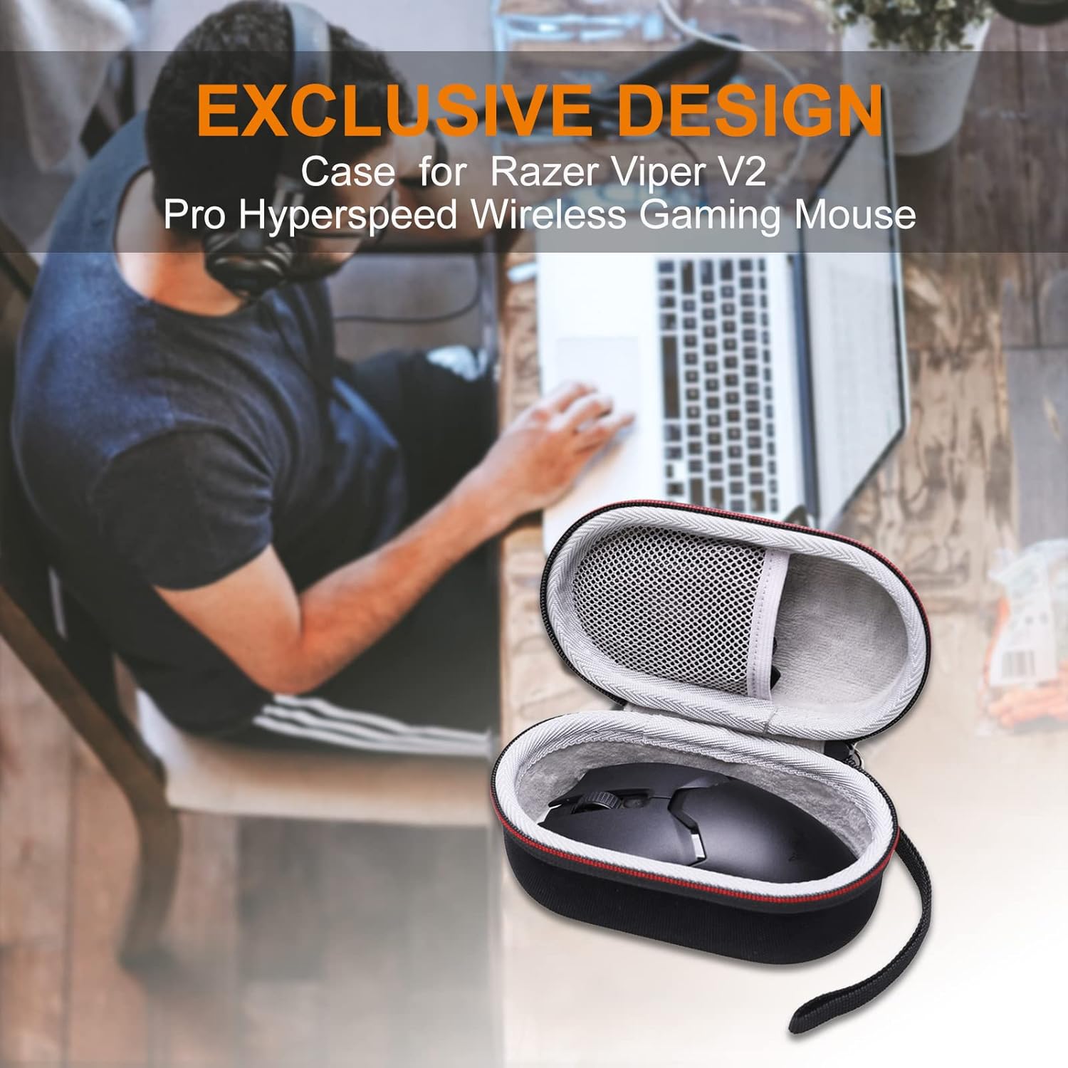 LTGEM Hard Travel Case for Razer Deathadder V2 X / V2 Pro / V3 & Viper V2 Pro / V3 / Ultimate HyperSpeed Wireless Mouse(Inside: 4.9"x2.1"x2.3") - Image 7