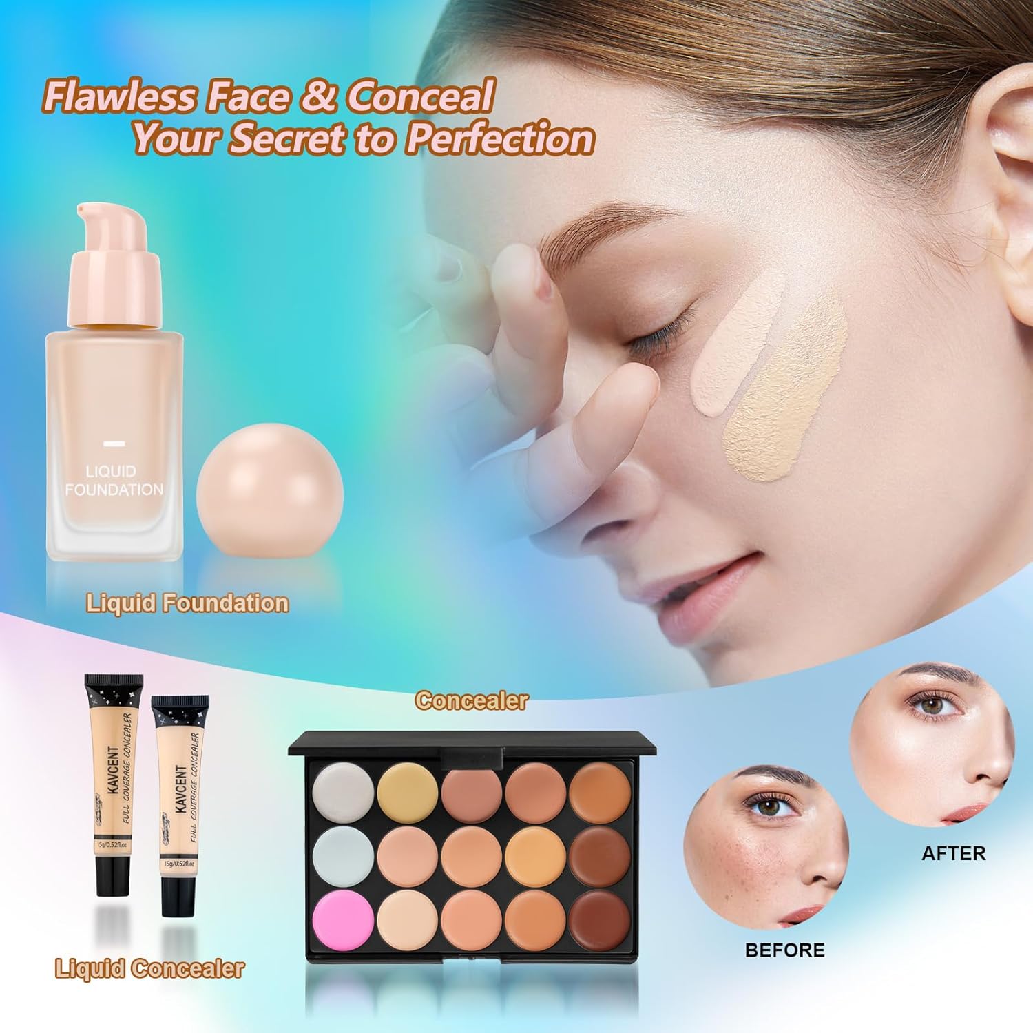 Makeup Kit for Women Full Kit Makeup Kits for Teens Teenager Makeup Gift Set for Teens Women Eyeshadow FoundationTeen Makeup Kit Makeup Sets - Image 5